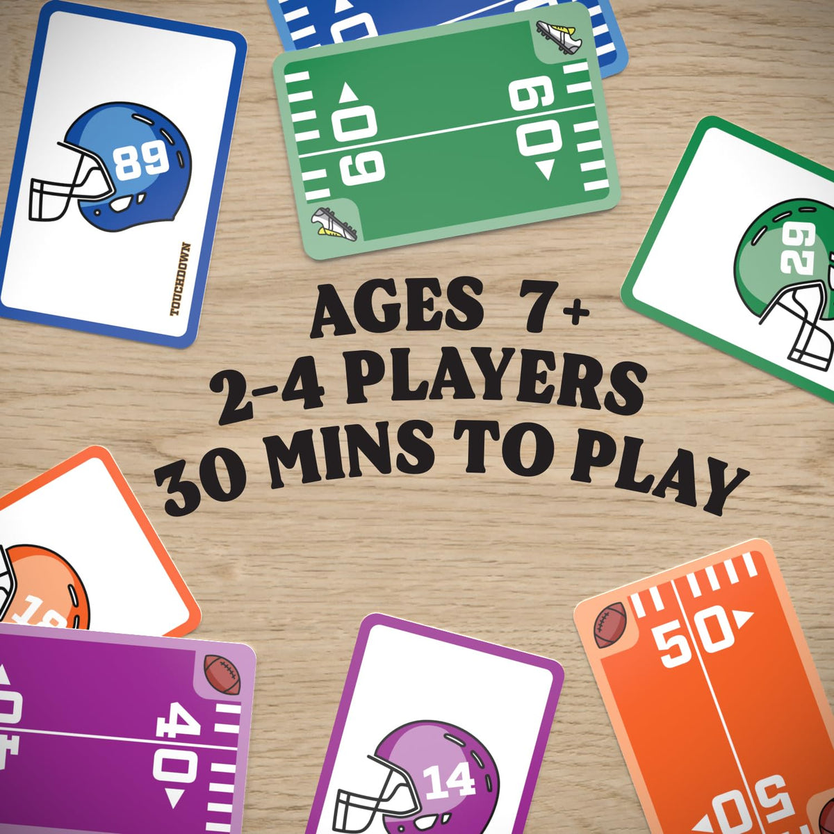 TOUCHDOWN The Card Game - Fast-Paced, Football Themed Card Game that Anyone Can Play, 2-4 Players, Fun Card Games for Adults, Kids, Families and Game Nights, Stocking Stuffers, Football Gifts
