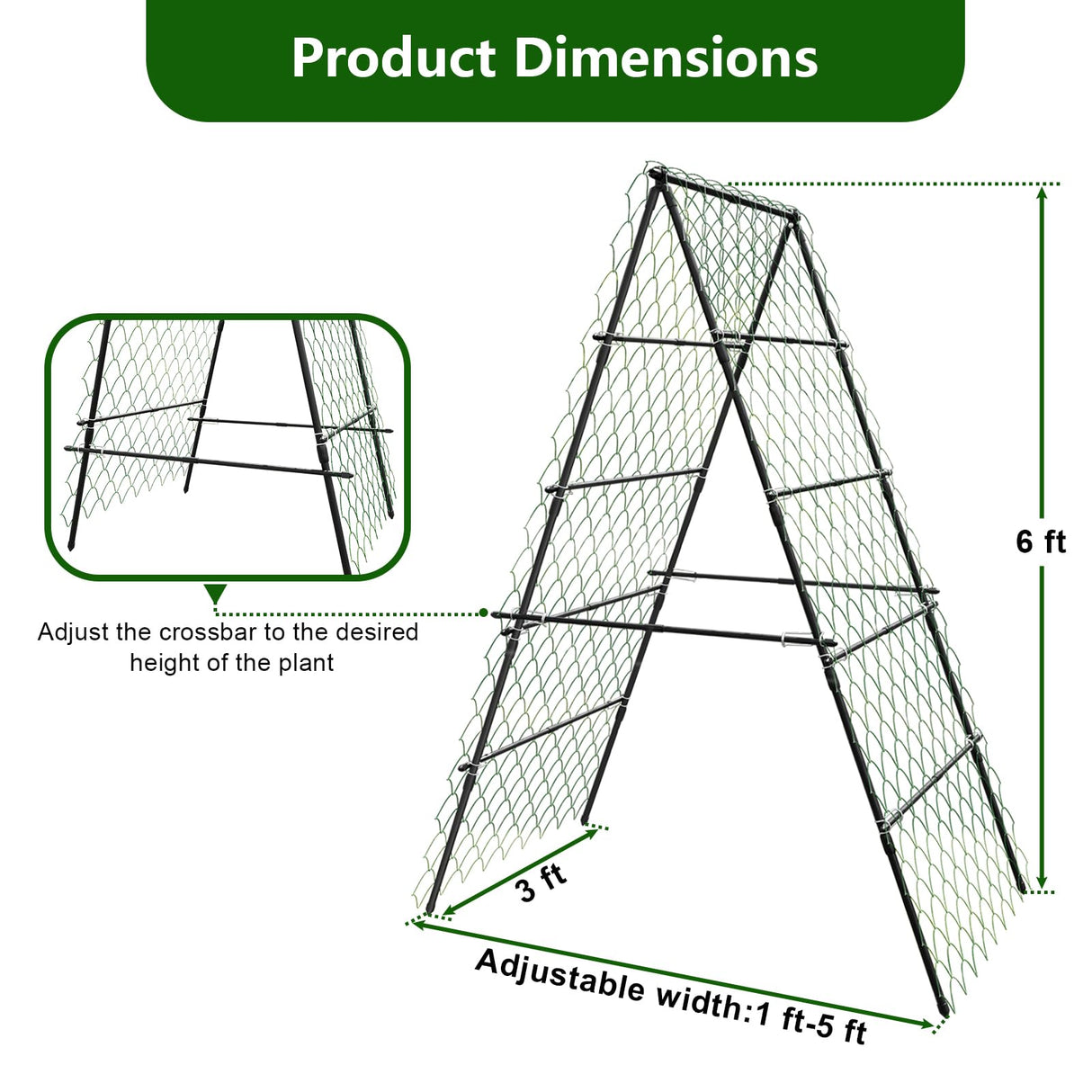 AlisisFores A-Shape Garden Trellis for Climbing Plants, Black
