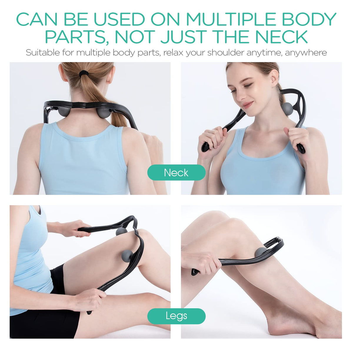 VOYOR Neck Massager Shiatsu Deep Tissue Dual Trigger Point for Pain Relief