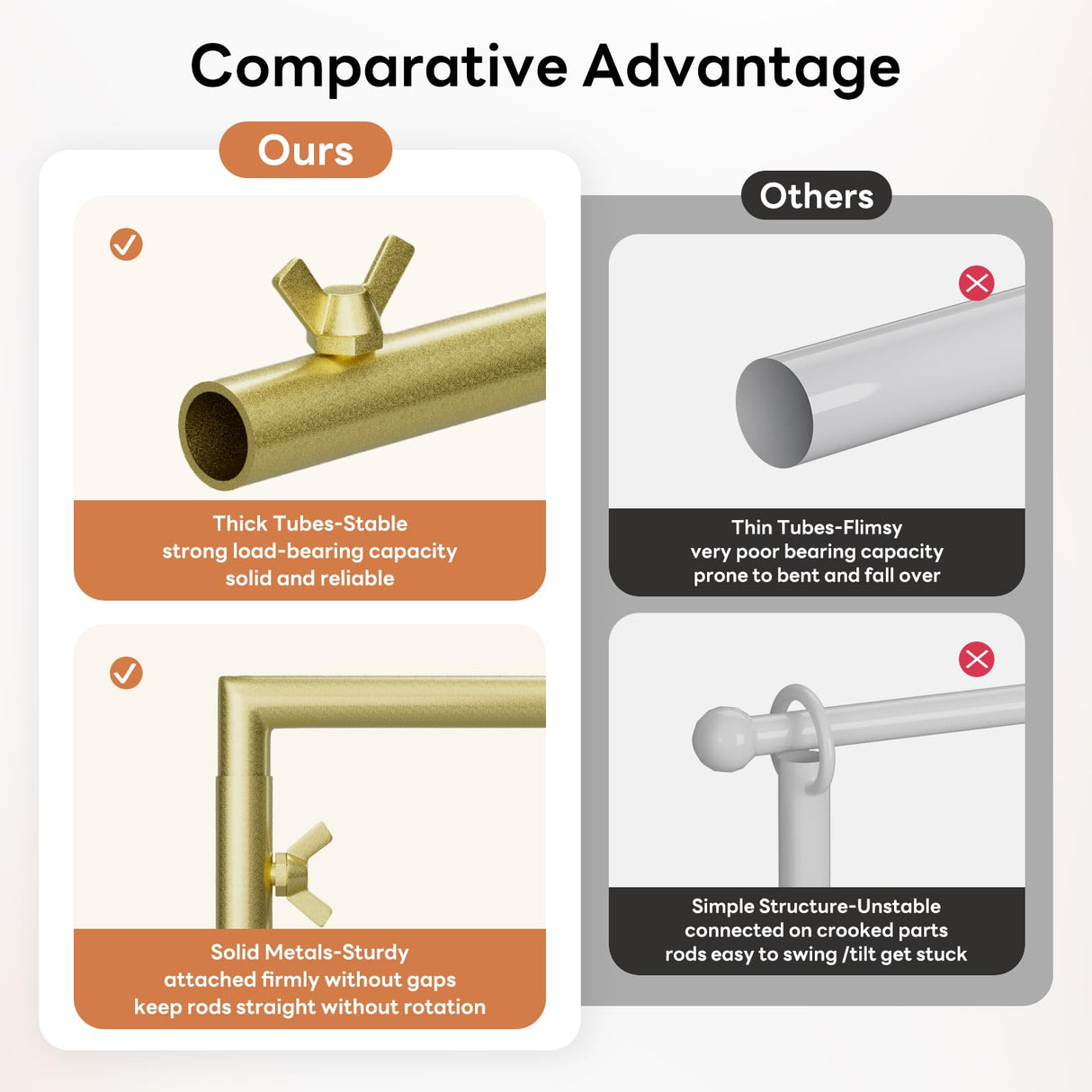 XLHOMO Over The Table Rod Stand with Clamps, Adjustable 32''-79'' Tall 32"-131" Length, Gold Table Arch Stand Metal Balloon Frame Hanging Rod for Weddings Christmas Birthdays Garden Arbors Decoration