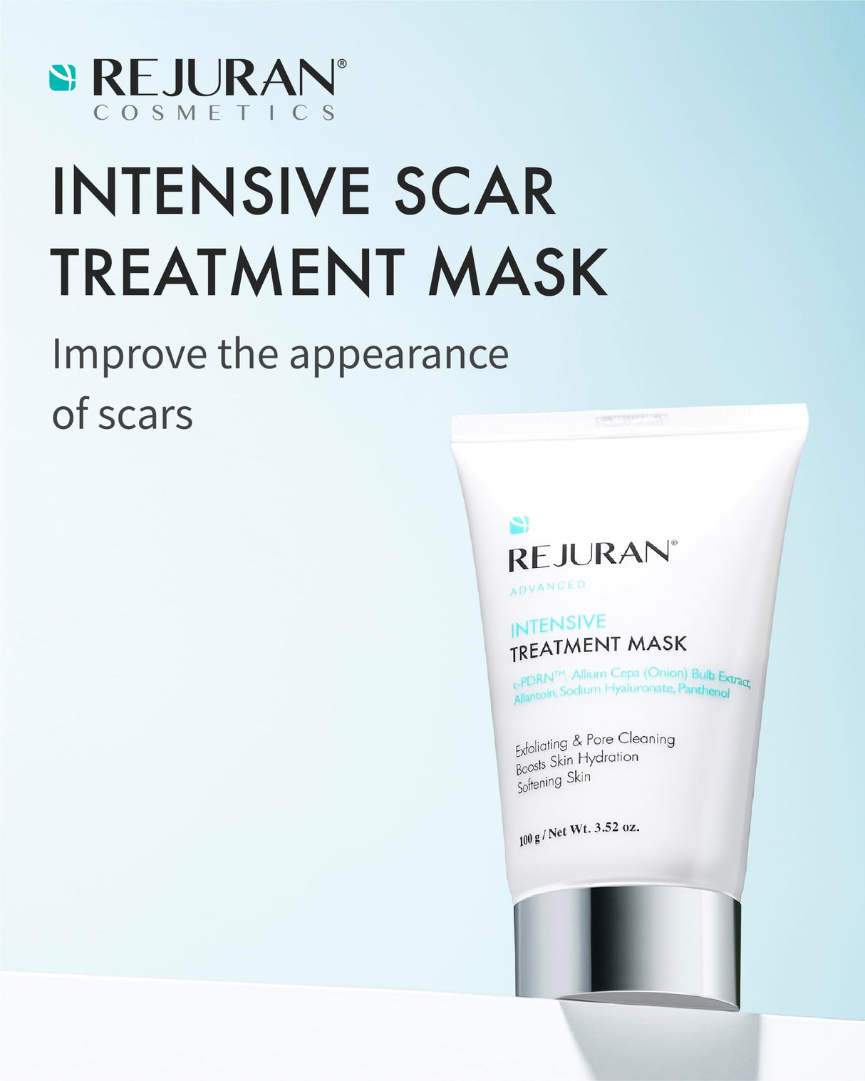 REJURAN® Advanced Intensive Scar Treatment Mask, c-PDRN® - Facial Wash-Off & Sleeping Mask for Soft, Smooth Skin Texture, Clinically Developed (3.52 oz)