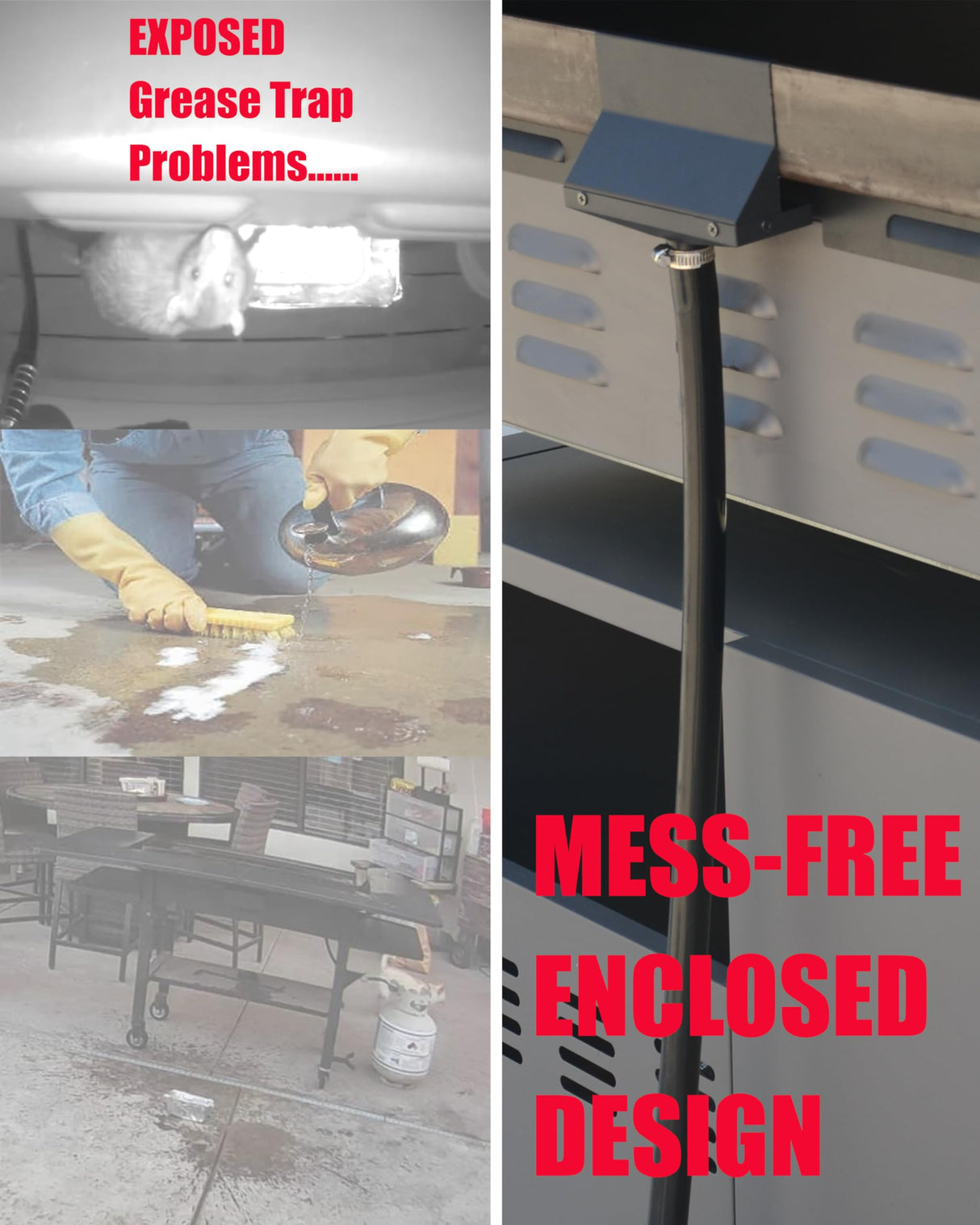 Upgraded Rear Grease Grease Catcher for Blackstone Griddle, Rear Grease Funnel, Integrated Grease Trap, Innovative Blackstone Griddle Accessories, Customized Grease Capacity, Liners Saving