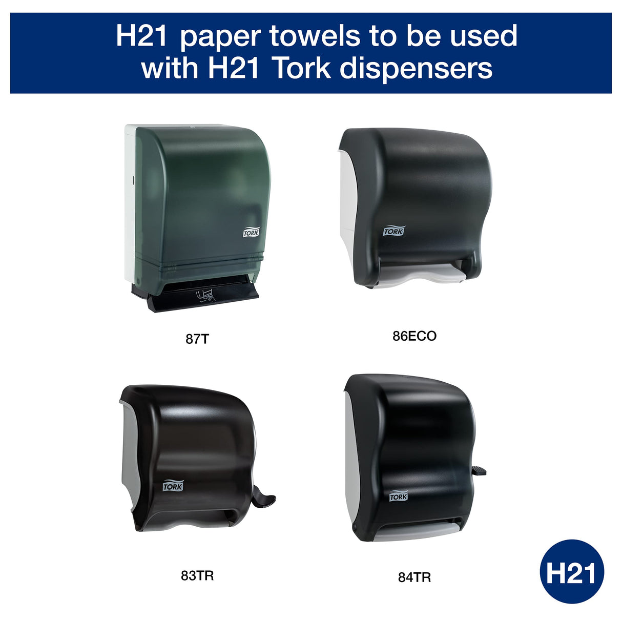 Tork Natural Paper Hand Towel Roll H21 100% Recycled Fiber, Universal Fit 6 Rolls x 800 Ft (RK8002)