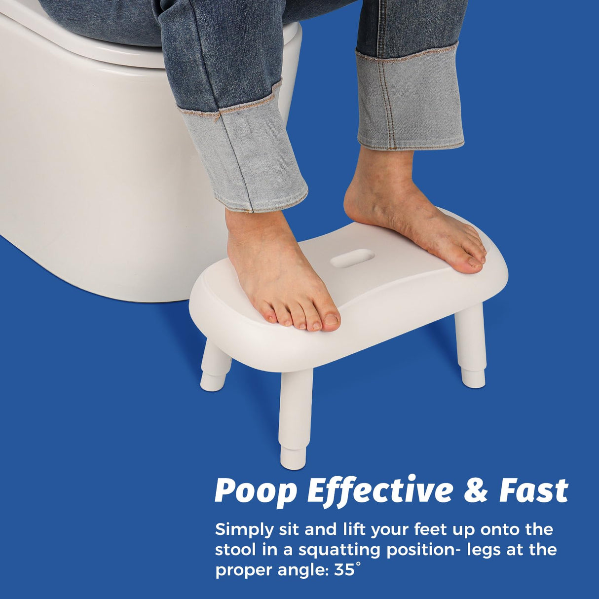 Clirass Toilet Stool Squat - 6.7", 7.5", 8.3" and 9" Adjustable Heights - Bathroom Potty Poop Stool for Adults and Kids with Non-Slip Design