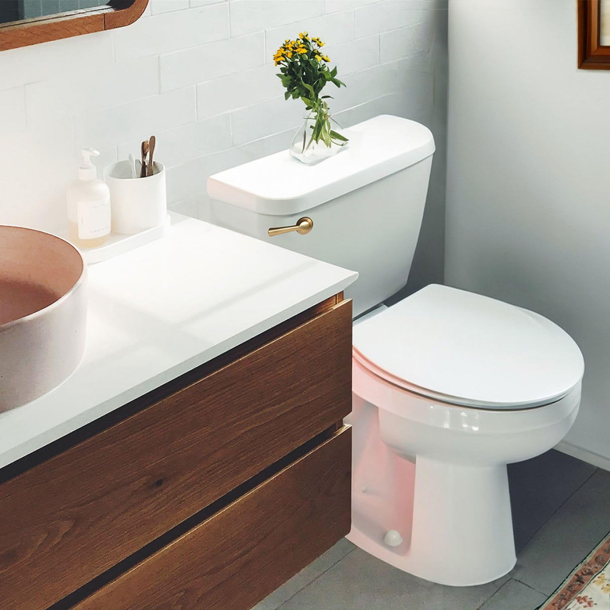 Korky 6094BP StrongARM Tank Lever, Universal to Fit Front Angled Side Left and Right Mount Toilets, Brushed Gold, Simple Style
