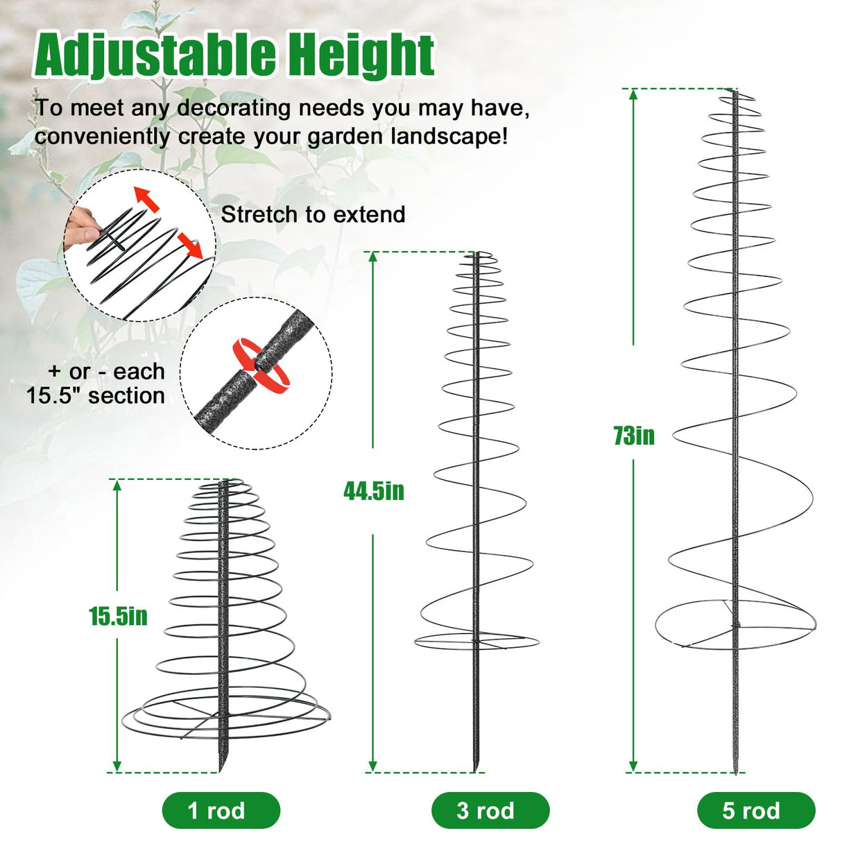 2 Pack Spiral Metal Garden Trellis for Climbing Plants Outdoor - 72" Large Heavy Duty Plant Support Tower with Center Pole, for Outdoor Garden, Raised Bed,Backyard,Container Gardening