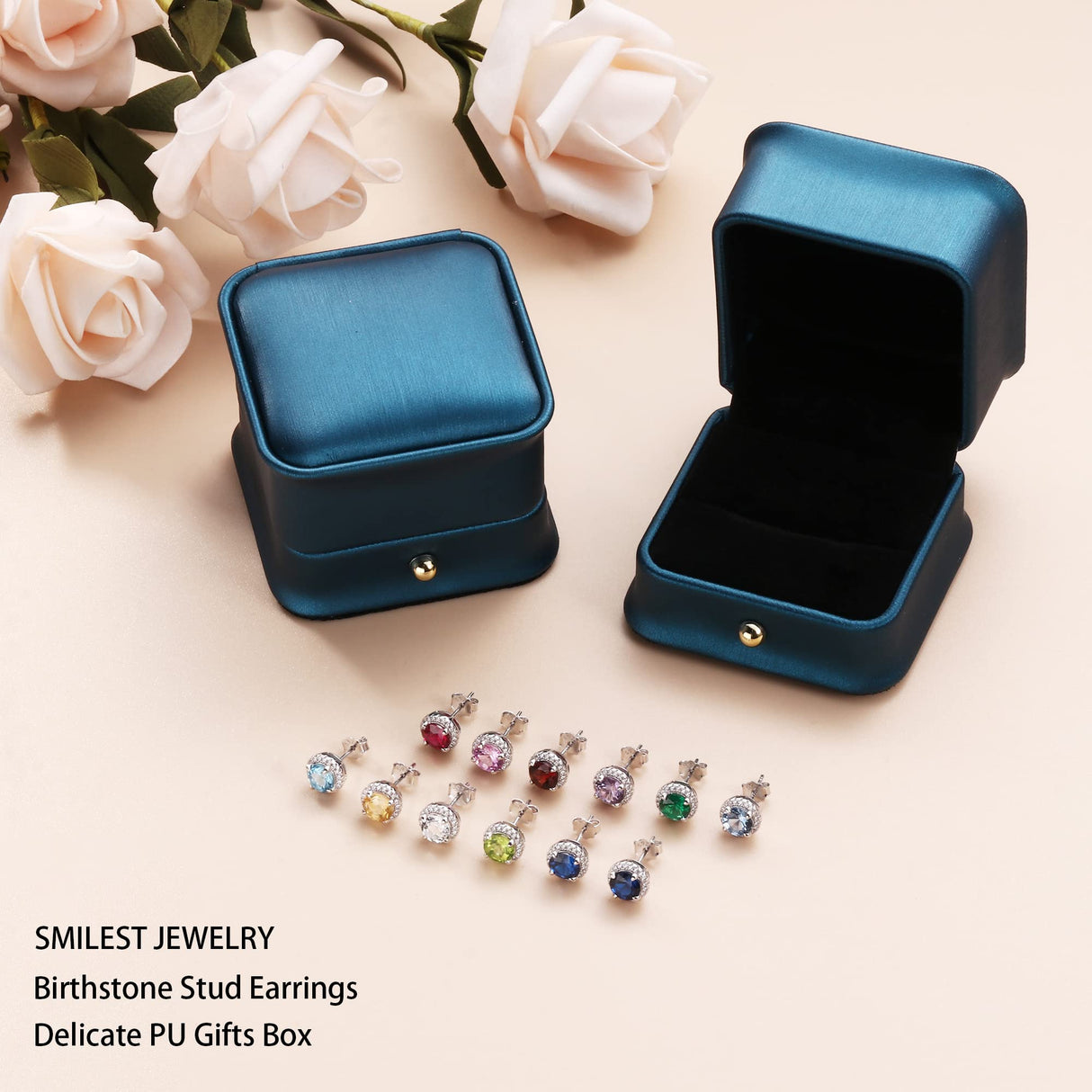 Halo June Birthstone Earrings for Women, Simulated Alexandrite Earrings