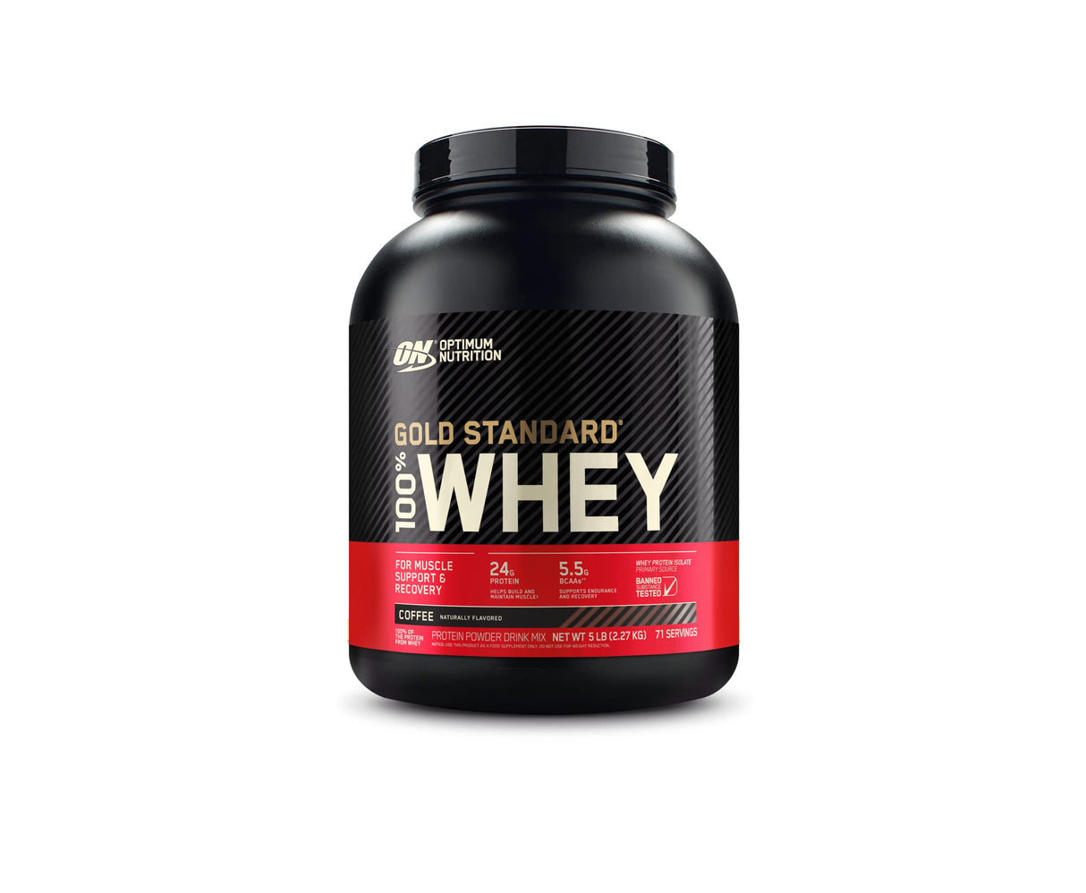 Optimum Nutrition Gold Standard 100% Whey Protein Powder, Coffee, 5 Pound (Packaging May Vary)