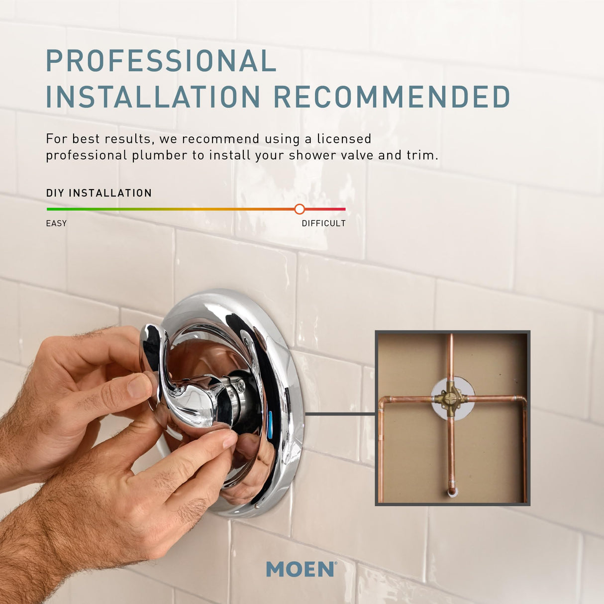 Moen M Pact PosiTemp Pressure Balancing Brass Tub and Shower Valve with IPS Connections, 2510