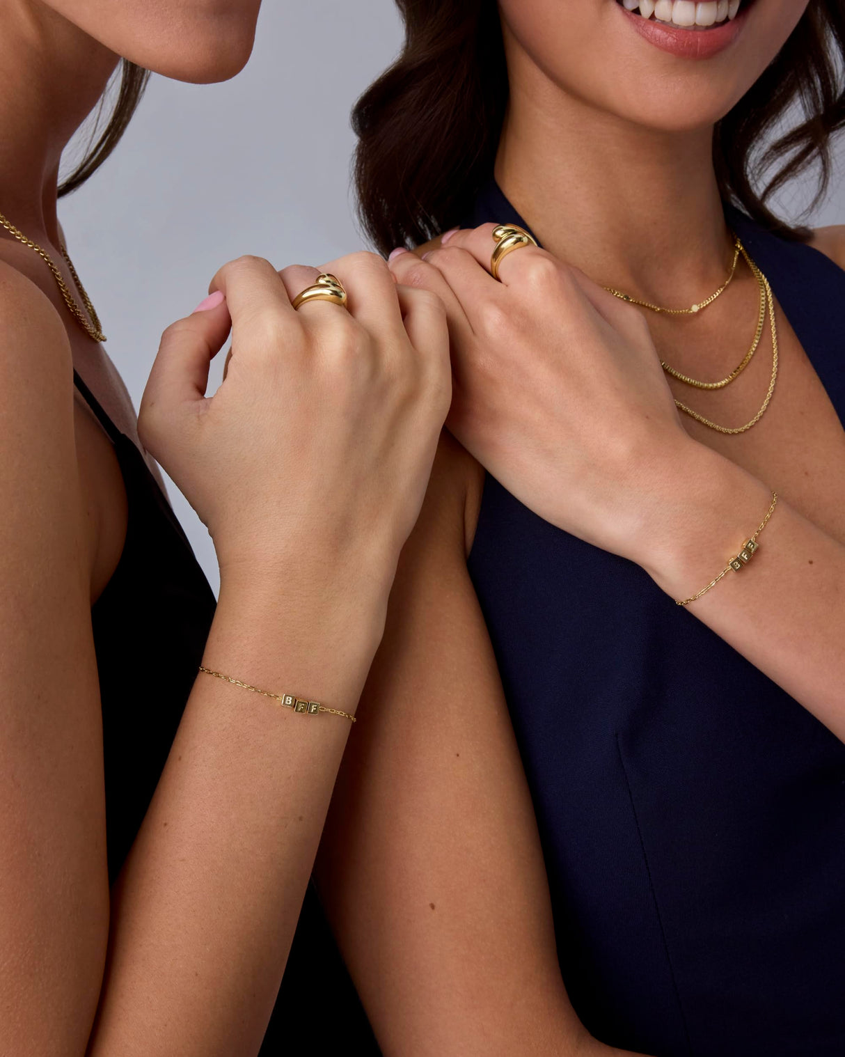 PAVOI Adjustable Bracelet Set, 14K Gold Plated, Yellow Gold