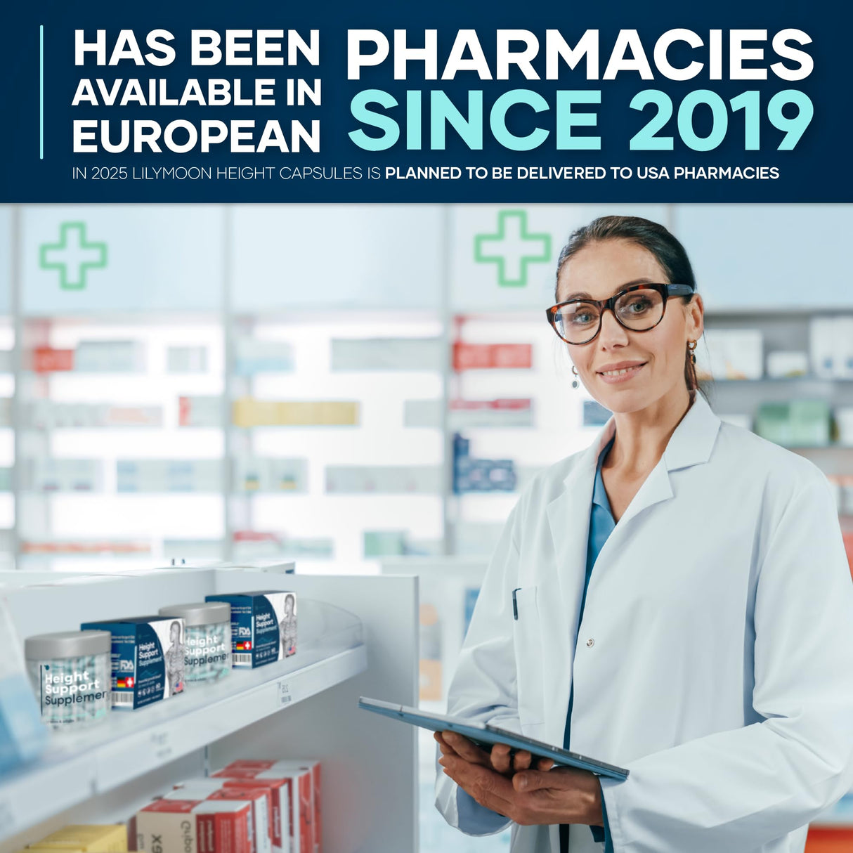 Height & Bone Support Supplement - Made in USA - Premium Height Growth Supplement for Kids & Teens with Calcium - Nutritional Support Bone Health Formula - Height Increase Essential Vitamins - 60 Caps