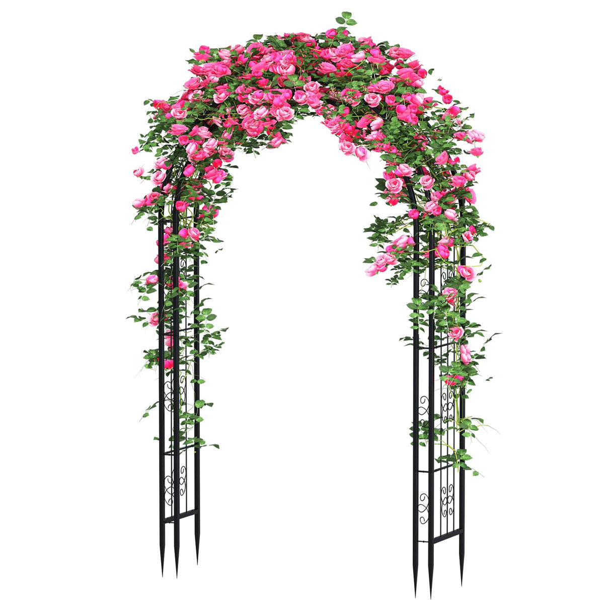 Arbuxzuy 7ft Steel Garden Arch Trellis for Climbing Plants