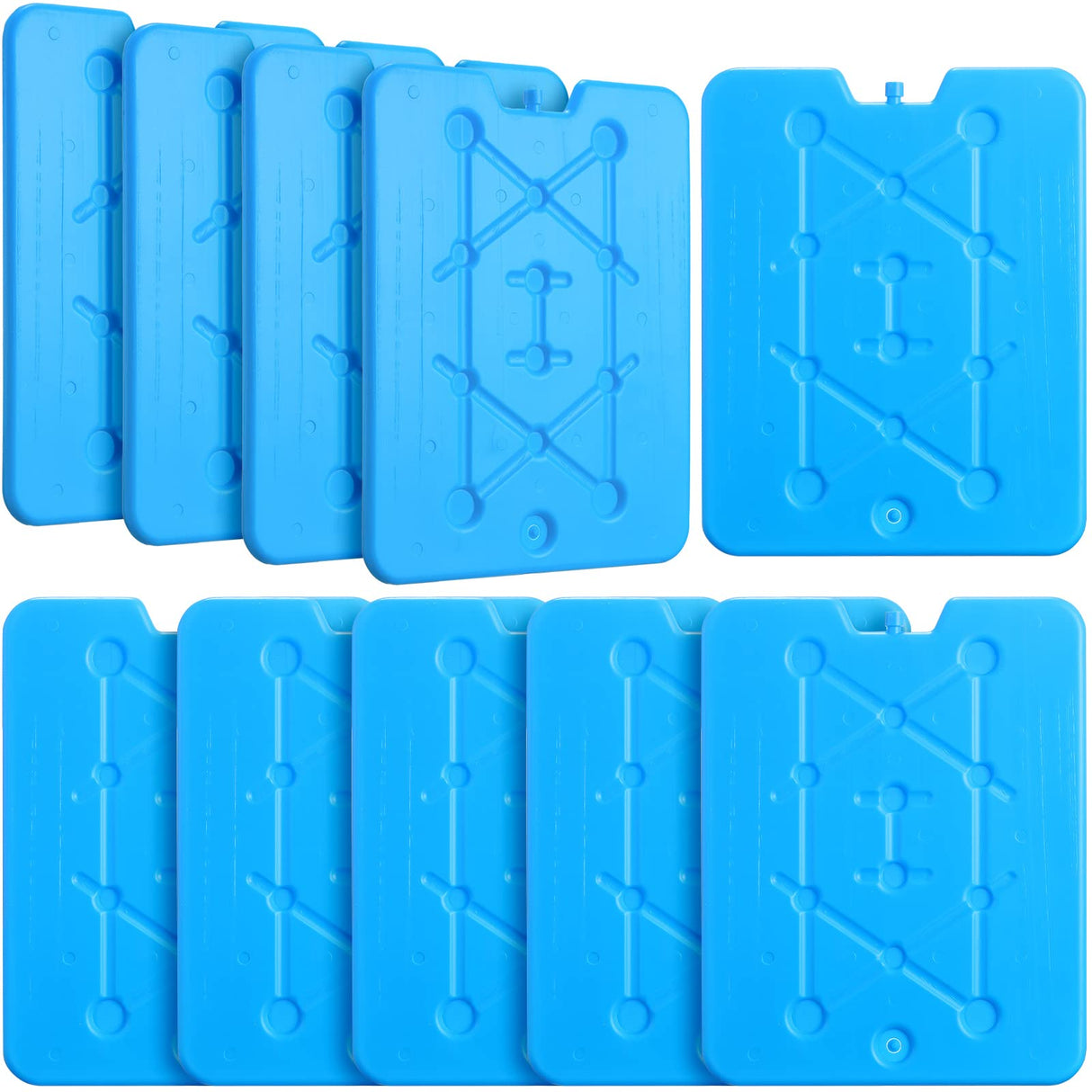 Hoolerry 10 Pcs Large Ice Packs for Cooler 10 x 13 Inch Space Saving Freezer Packs-Reusable Long Lasting for Cooler Totes for Keeping Food Fresh (Light Blue)