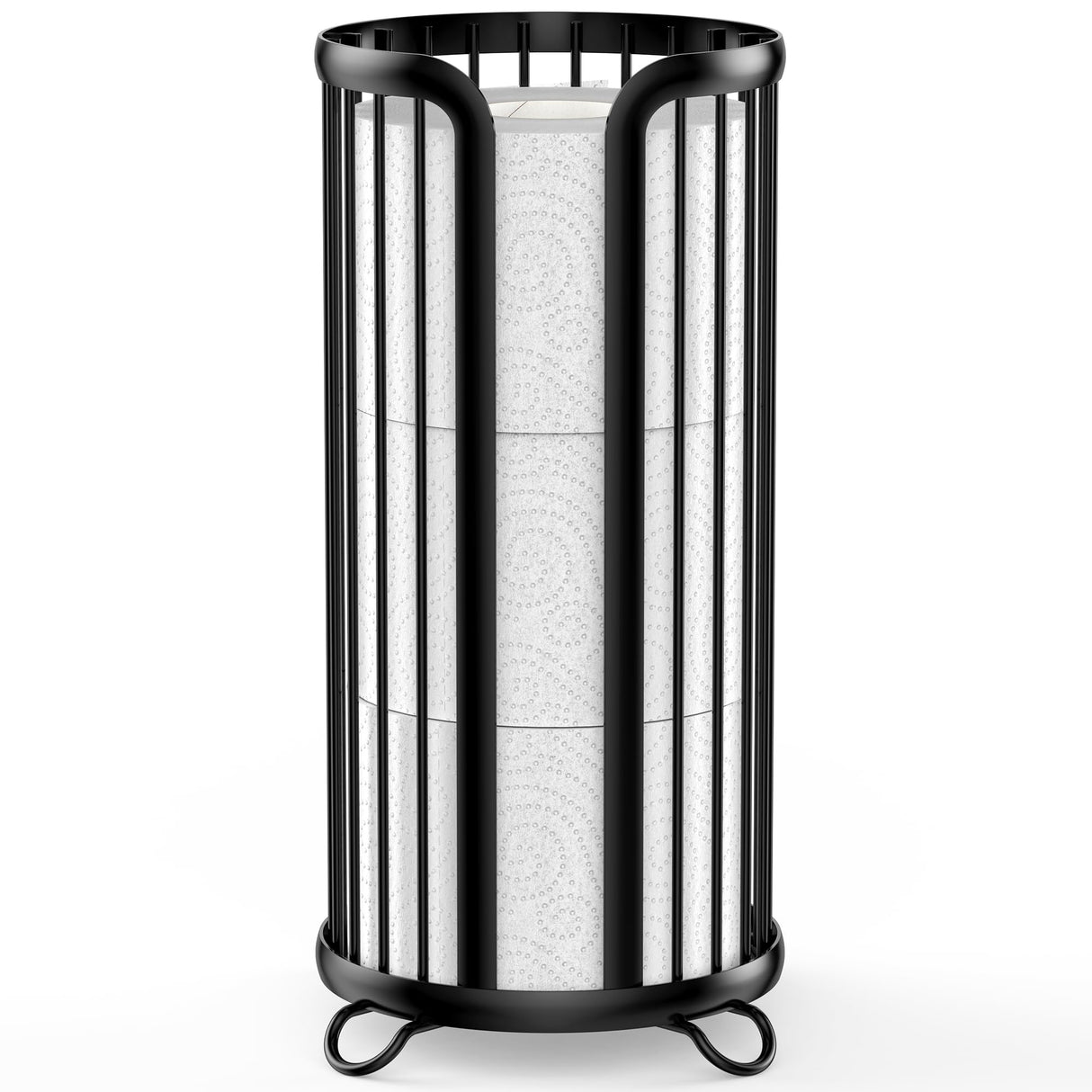 Bunoxea Toilet Paper Holder Stand, Freestanding Toilet Paper Storage,Black