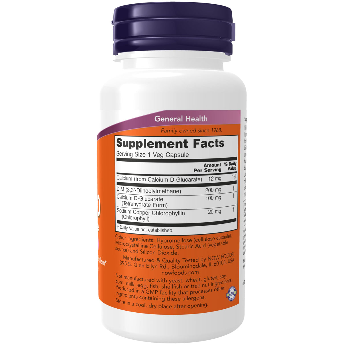 NOW Foods Supplements, DIM 200 (Diindolylmethane) with Calcium D-Glucarate, 90 Veg Capsules
