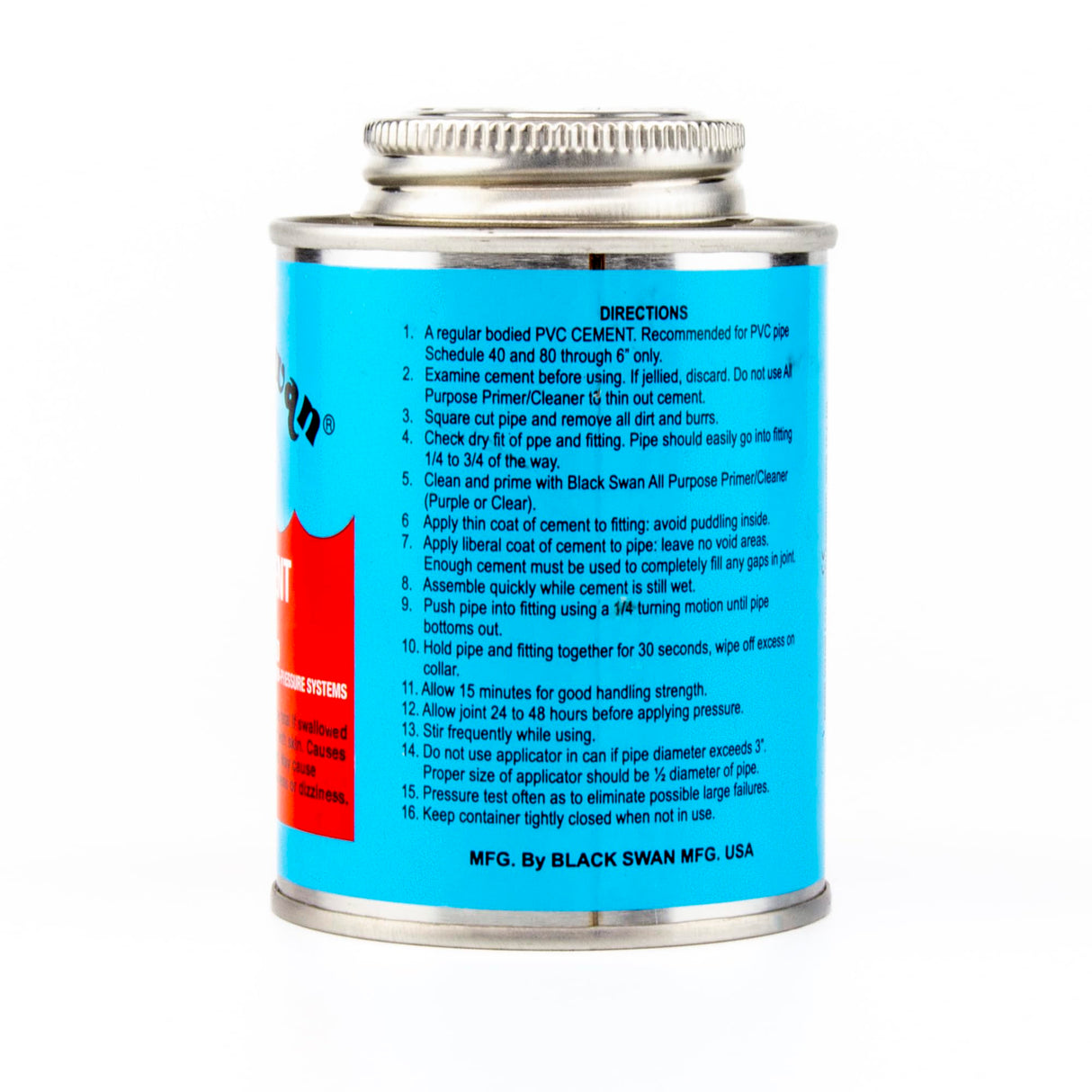 Kudos-Trading - Black Swan 236ml PVC Cement – Industrial Strength, Fast-Acting, Waterproof Seal – Ideal for Plumbing, Irrigation, and Pool & Spa Projects – Versatile, Easy to Use with Applicator Brush