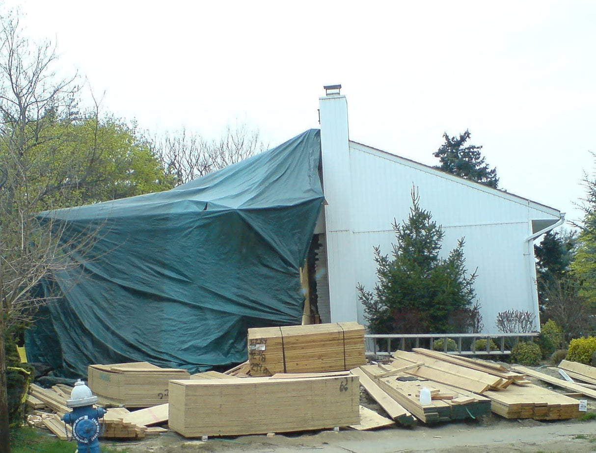 Kotap 12 x 14 Ft. Heavy-Duty Protection/Coverage Tarp, 8-mil, Reversible, Multi-Use, Waterproof, Green-Silver, (TGS-1214)