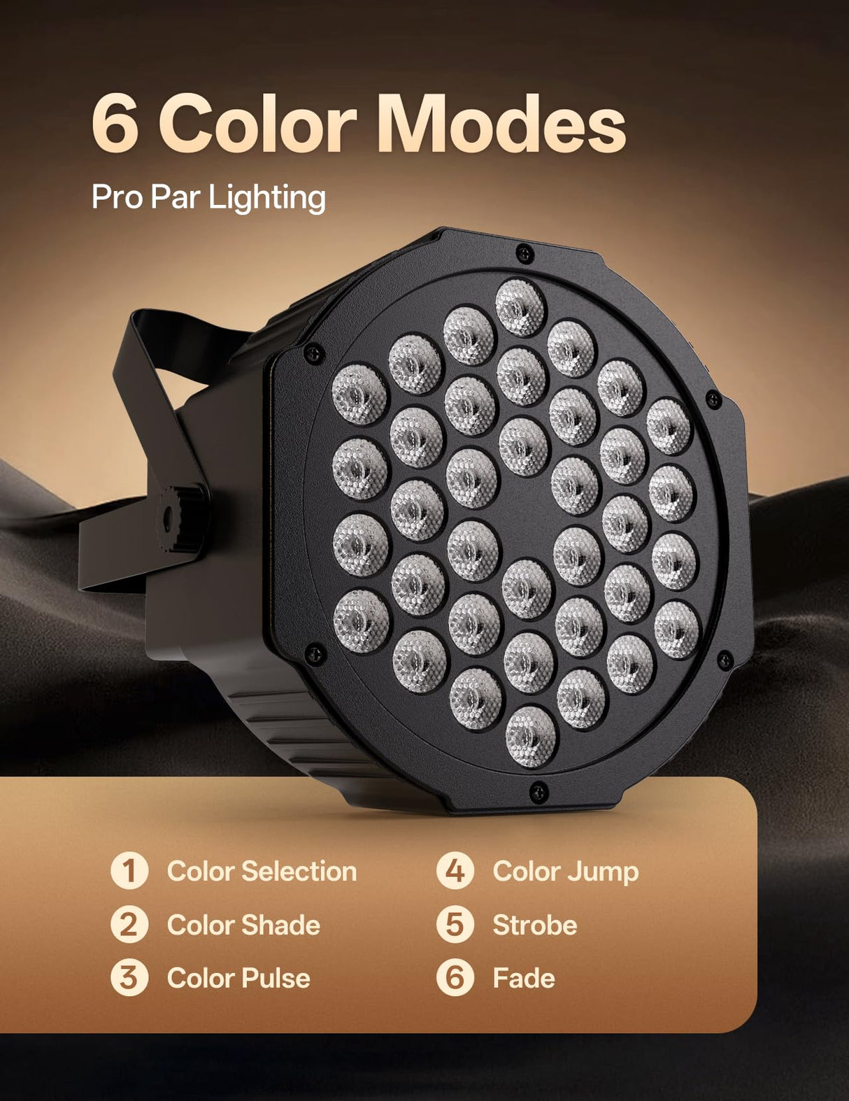 JAJALUYA LED Par Lights 36 LED Stage Lights 7 Modes RGB DJ Lights with Sound Activated Remote and DMX Control DJ Uplighting for Birthday Party Events Wedding Christmas Stage Lighting (8 Packs)