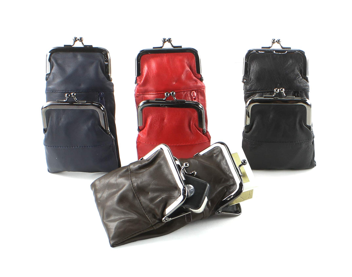 Leather Impressions Sturdy Cigarette Case - Make a Fashion Statement with The Elegant Cigarette Holder Featuring Dual Twist Clasp and a Zipper Pocket, Classic Long-Lasting Lighter Holder (Brown)