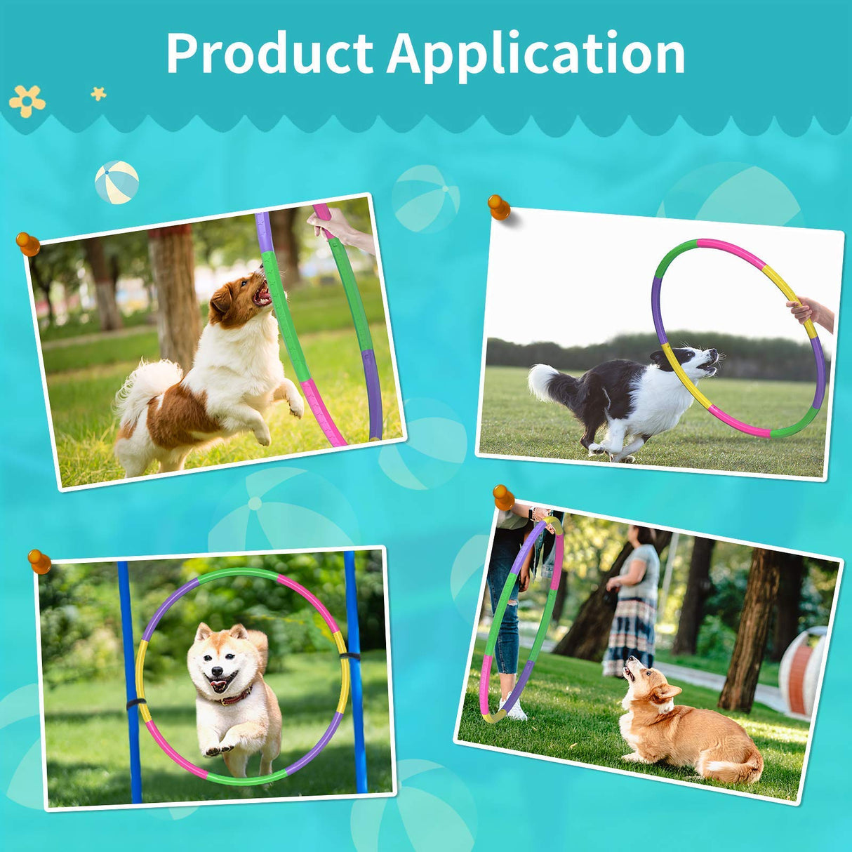 2 Pack Color Hoop - Size & Length Adjustable, Plastic Toys for Adults & Party Games, Gymnastics & Dog Agility Equipment, Christmas Wreath