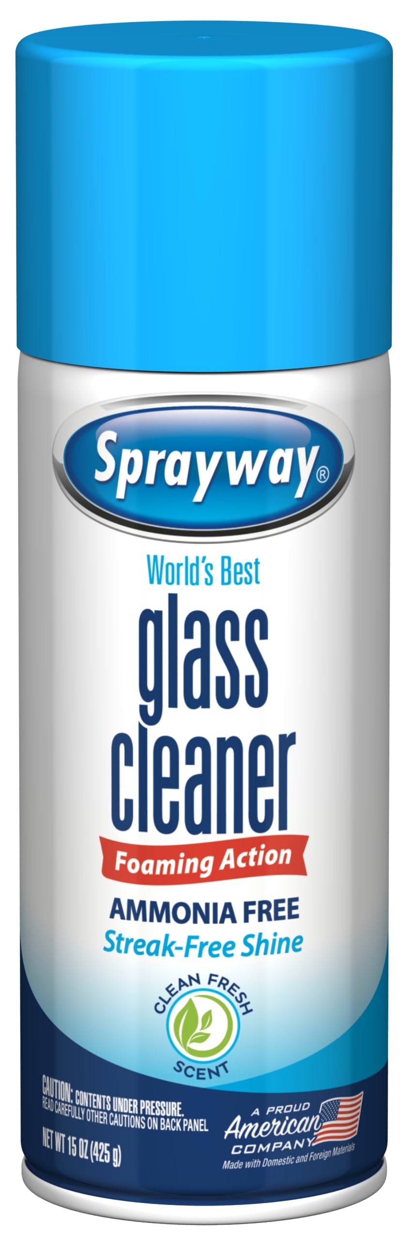 Sprayway Glass Cleaner Foaming Aerosol Spray, 15oz, Pack of 6 | Ammonia-Free, Streakless, Fast-Acting | Cleans & Polishes Glass Surfaces | Fresh Scent, Removes Fingerprints, Dust, Dirt, Smoke Film