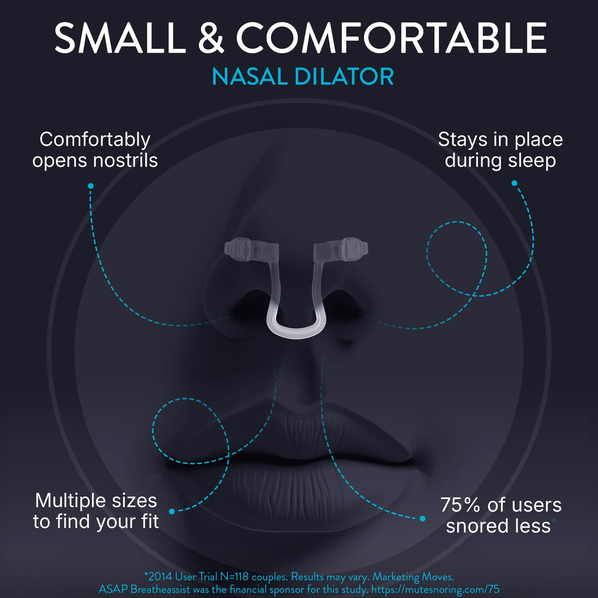 Mute by Rhinomed Nasal Dilator for Snore Reduction | Small 3pk | Increase Airflow | Anti Snoring Devices | Nasal Dilators for Sleeping | Internal Nasal Dilator | Snoring Solution | Transparent