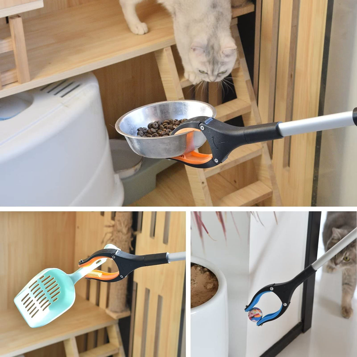 REWKCY 34" Grabber Reacher Tool, 2-Pack Foldable Reacher Grabber Pickup Tool with 360° Rotating Jaw & Magnets, Grabber Tool Heavy Duty