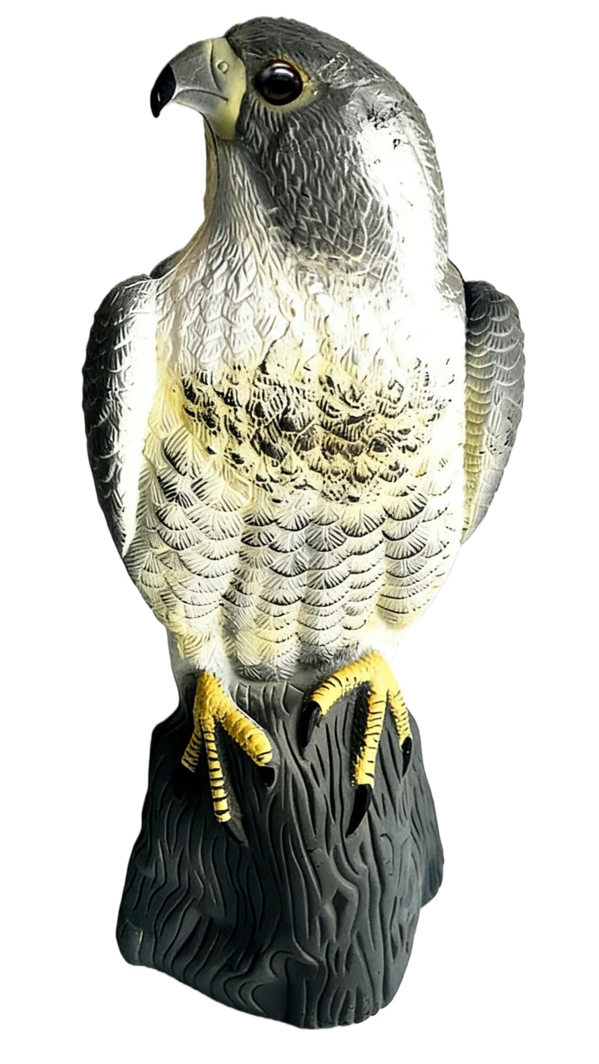 YAOSAN Hawk Decoy to Scare Birds Away - Owl & Hawk Garden Decoy Combo, 2X Protection Wind-Activated Bird Deterrent for Farms & Yards, 50% Larger Size (15")