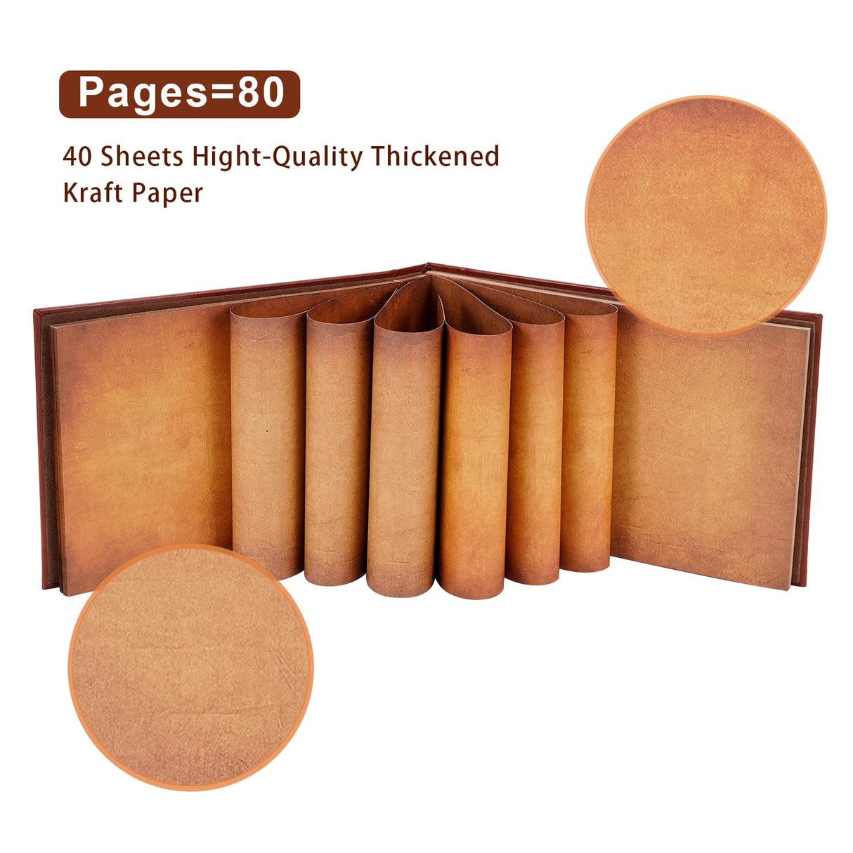 Adventure Book Scrapbook Photo Album 80 Pages Retro Leather Cover Memory Book with Luxury DIY Accessories Kit,Exquisite Box Gift Couples Weddings,Travelling,Christmas Day