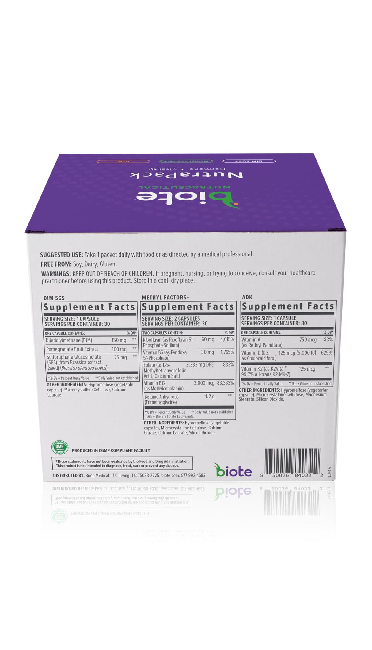 Biote Nutraceuticals - NutraPack - Hormone Balance + Vitality Support (Daily Packets 30-Day)