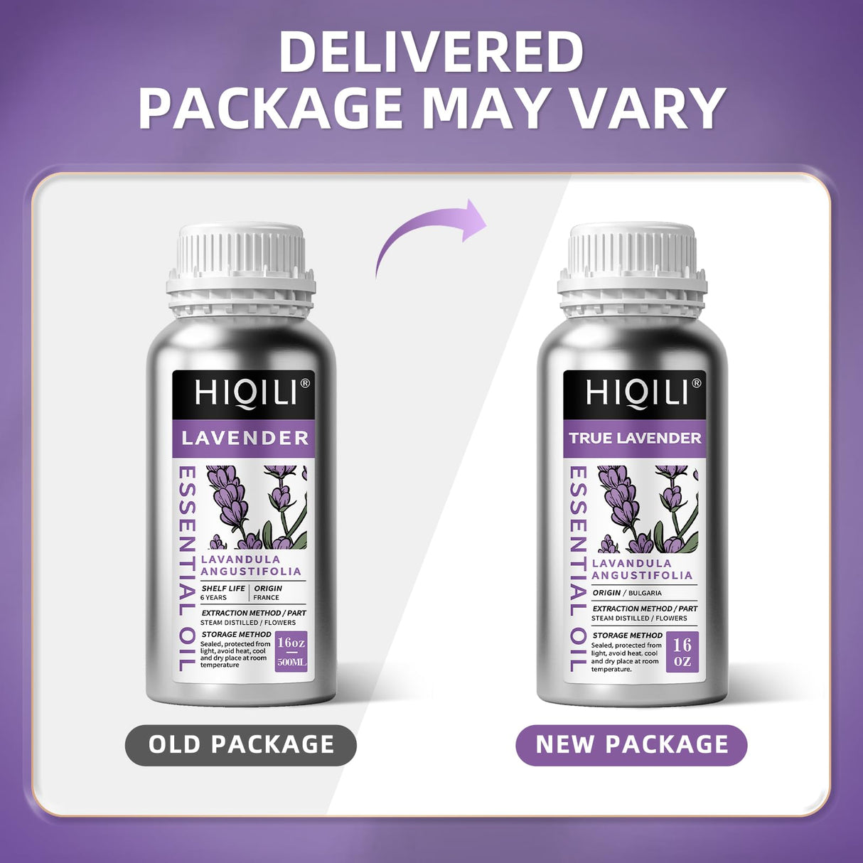 HIQILI 16 Ounces Lavender Essential Oil Pure, 100% Natural for Aromatherapy Diffuser, Skin Care, Hair, Includes Premium Glass Dropper-16 Fl Oz