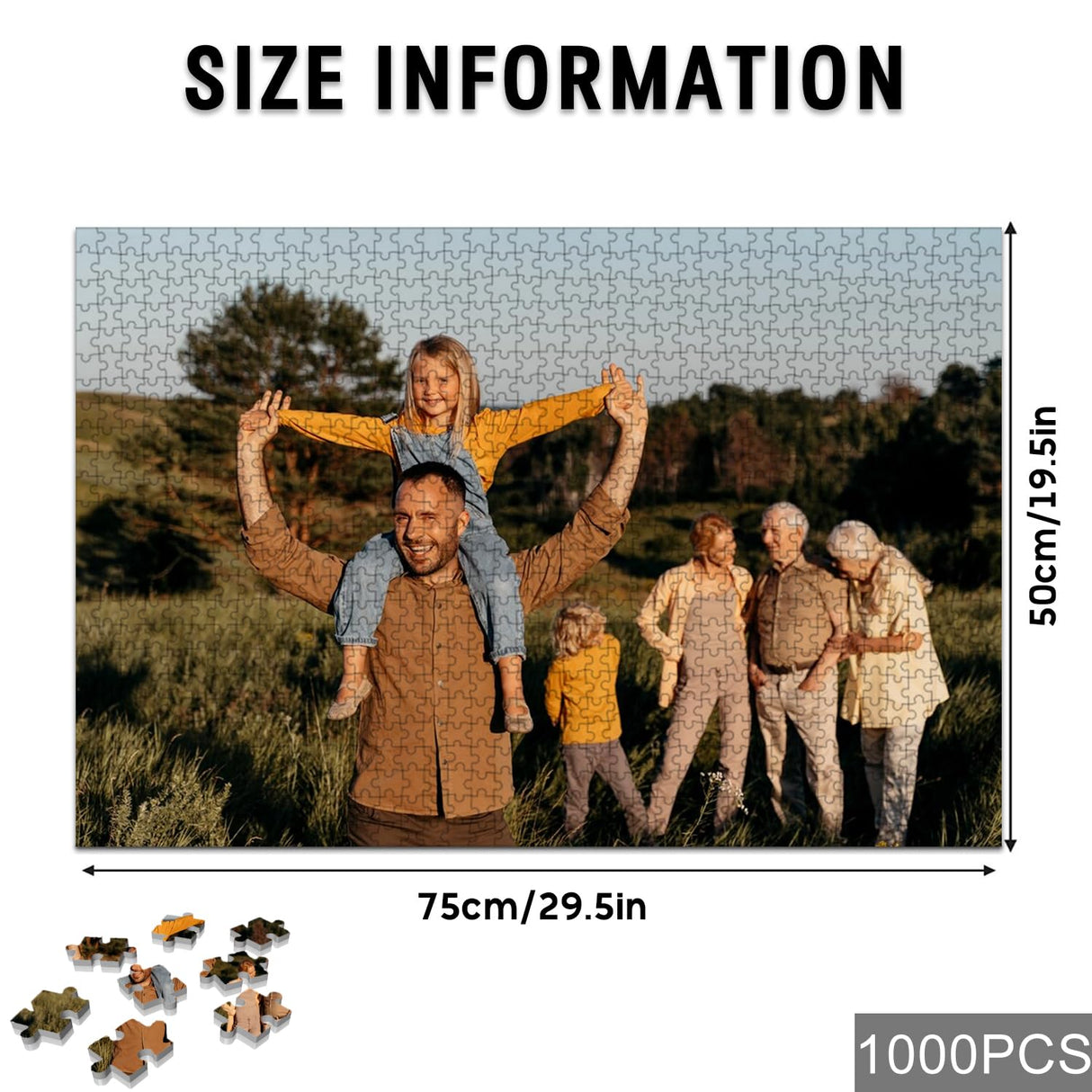 Custom Puzzle, Personalized Puzzle from Photos, Customized Puzzle 120/200/300/500/1000/1500 Pieces for Family, Christmas, Pet, Birthday, Wedding Gift