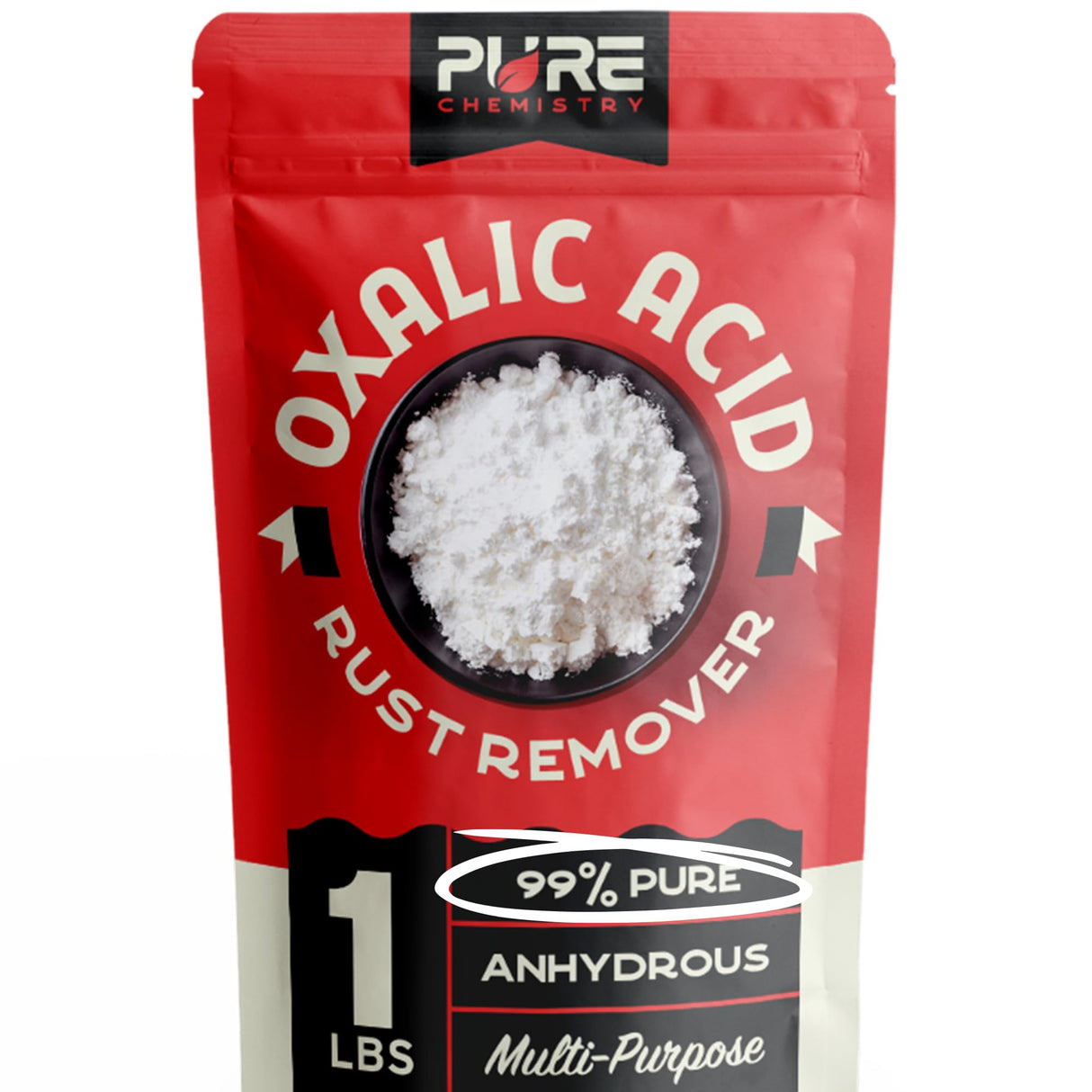 Ecoxall Oxalic Acid for Wood Bleach - 1 lbs 99.9% Pure Fine Powder - Highly Effective Multipurpose Cleaner - Used as a Wood Stain Remover and Rust Remover - Industrial Grade Strength