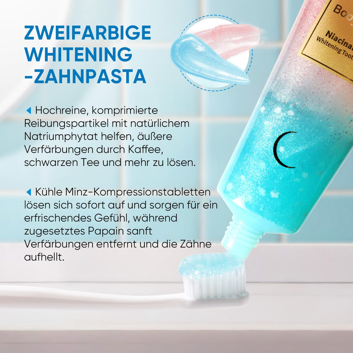 BodyAccel Niacinamide Whitening Toothpaste – Natural Whitening Toothpaste with Niacinamide, Gentle Formula for Brighter Teeth & Fresh Breath, 2-Pack (2)