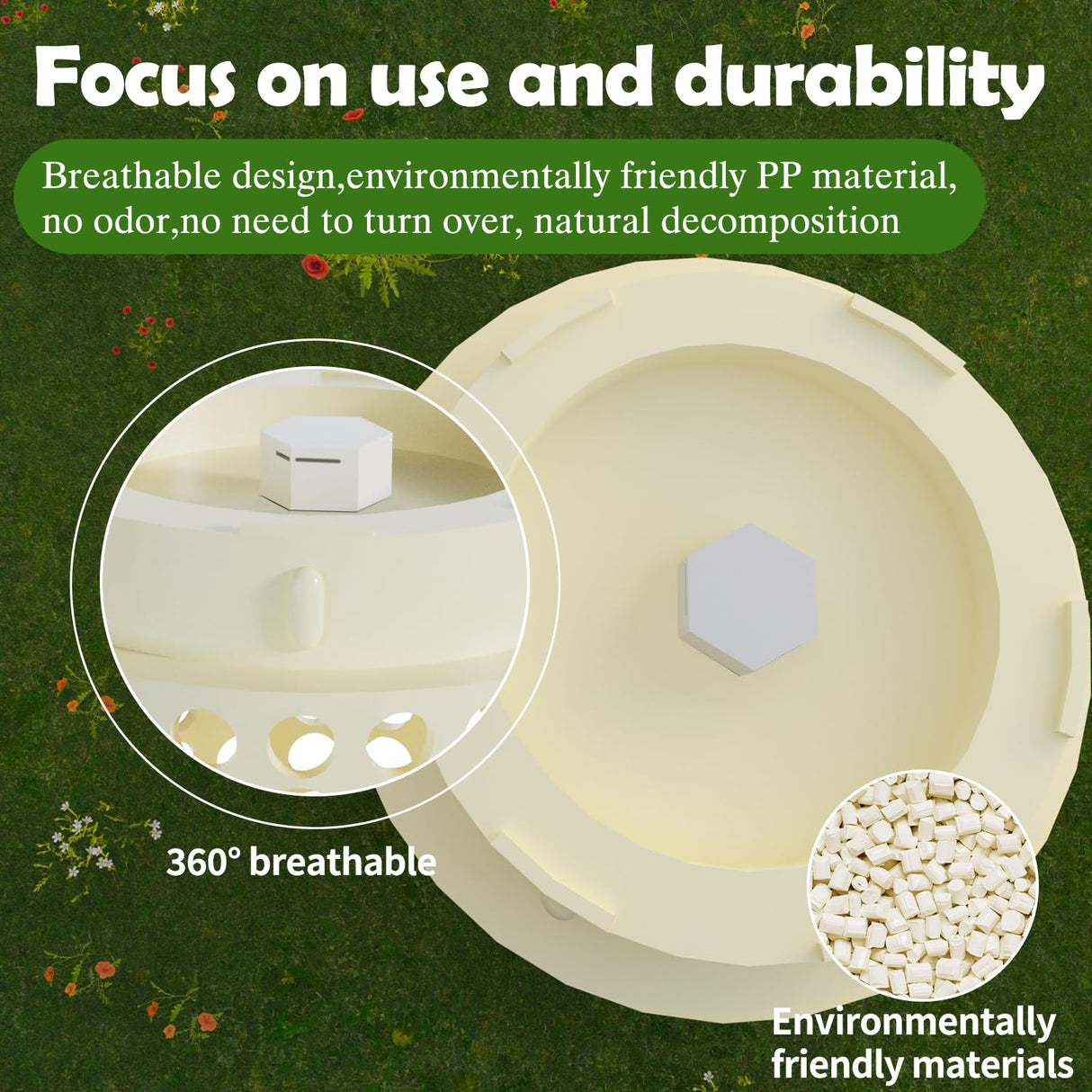 Underground Worm Farm, Garden Mini vermicomposting bin for use in Outdoor Gardening from Kitchen Food Waste, with Holes and lid11.81IN+10.23IN+8.38IN(3PC)