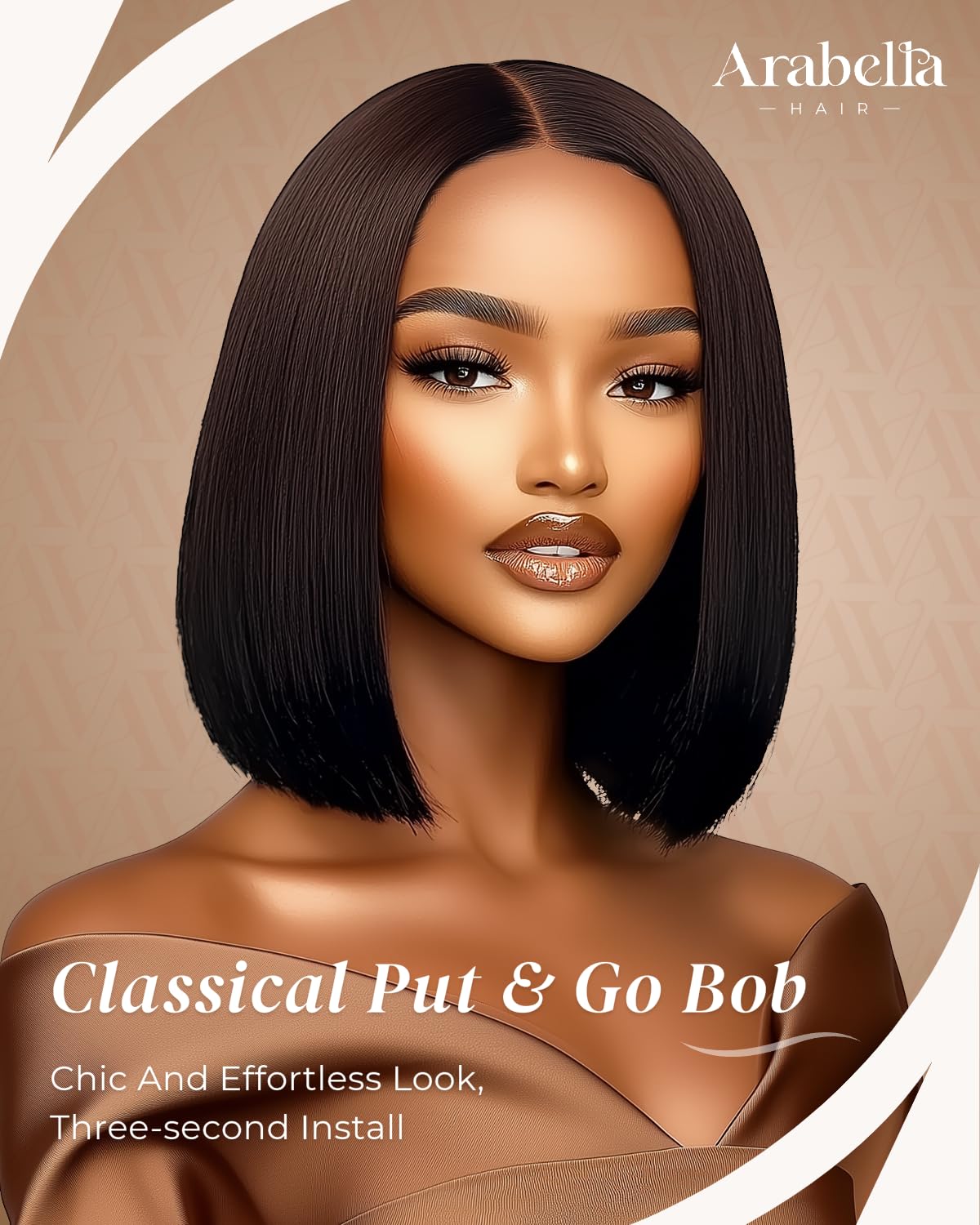 Arabella Hair 12inch 6x6 Bob Wig Human Hair Real 210% Density Ready to Go Glueless Wig 12a Straight Bob Wigs Human Hair Pre Cut Lace Pre Bleached Tiny Knots (12inch, 6x6 Glueless Bob)