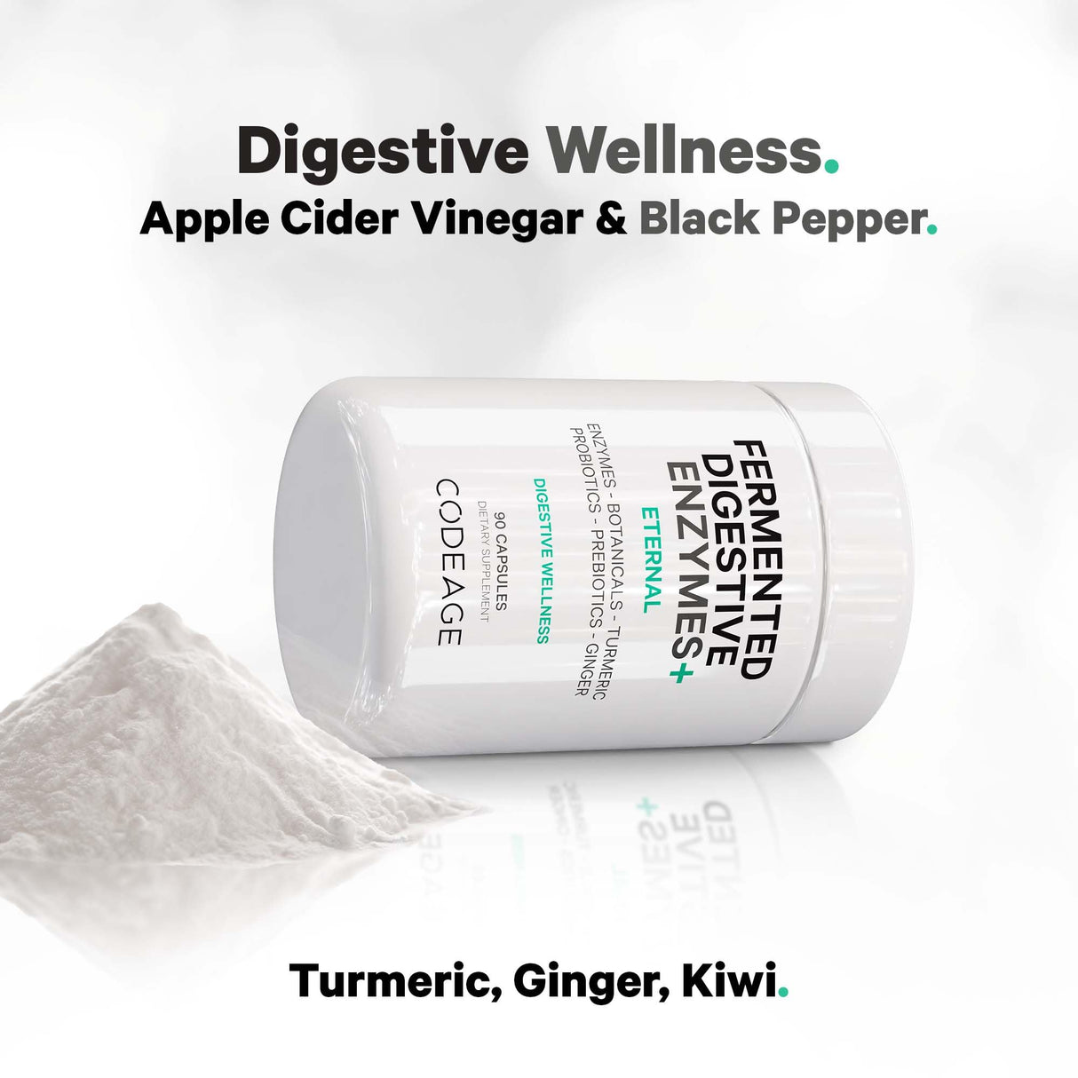 Codeage Fermented Digestive Enzymes Supplement 3-Month Supply - 14 Digestive Enzymes, Probiotics, Prebiotics, Fermented Botanicals, Plant-Based Multi Pancreatic Enzymes - 1 Capsule a Day - 90 Capsules