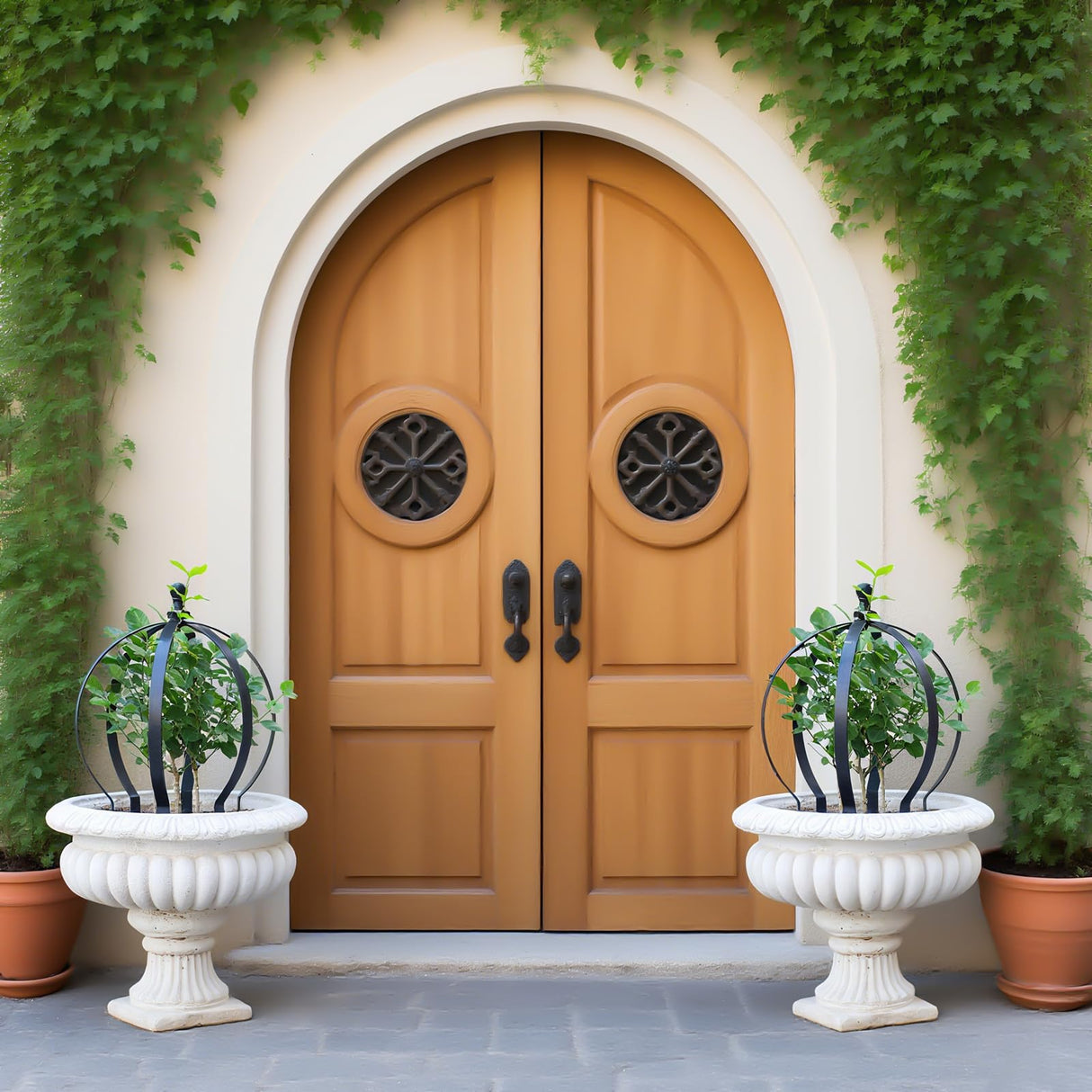 GOOOXIM 12.6x17.5 Inch Garden Obelisk, 2-Pack Outdoor Topiary Frame