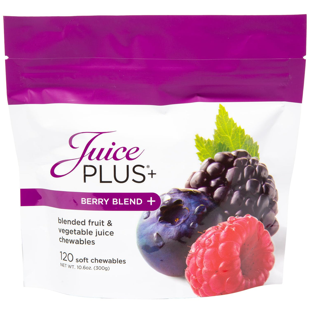 Juice Plus+ Berry Blend Soft Chews - Tasty, Vegan Gummies for All Ages - Nutrients from 12 Superfood Ingredients Including Elderberry, Raspberry, Bilberry, Blueberry & More - 120 Chewables