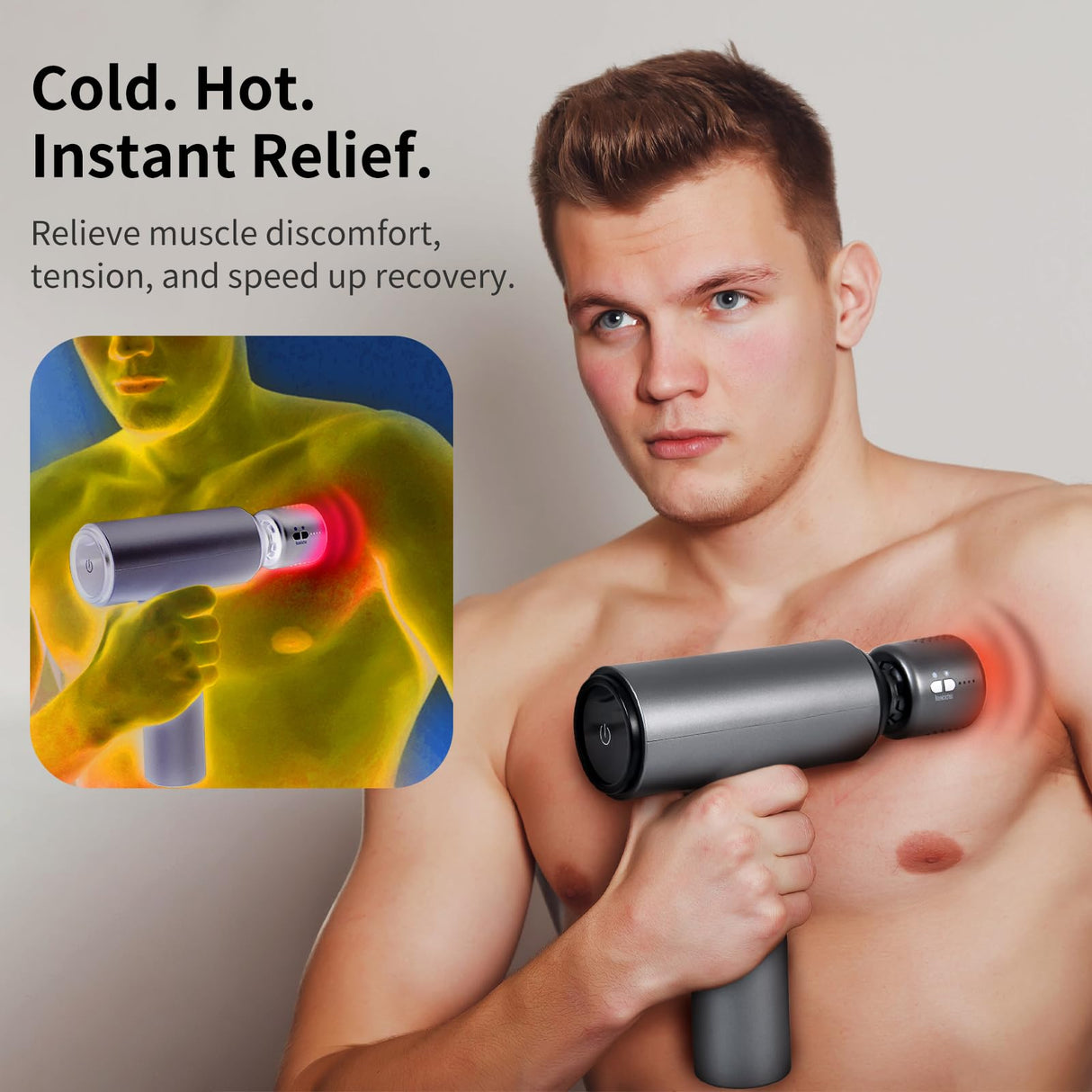 arboleaf Massage Gun with Heat and Cold, 6 Speeds Muscle Massage Gun Deep Tissue with Case, Powerful Percussion Massager for Home Gym Office Muscle Back Pain Relief, Gift