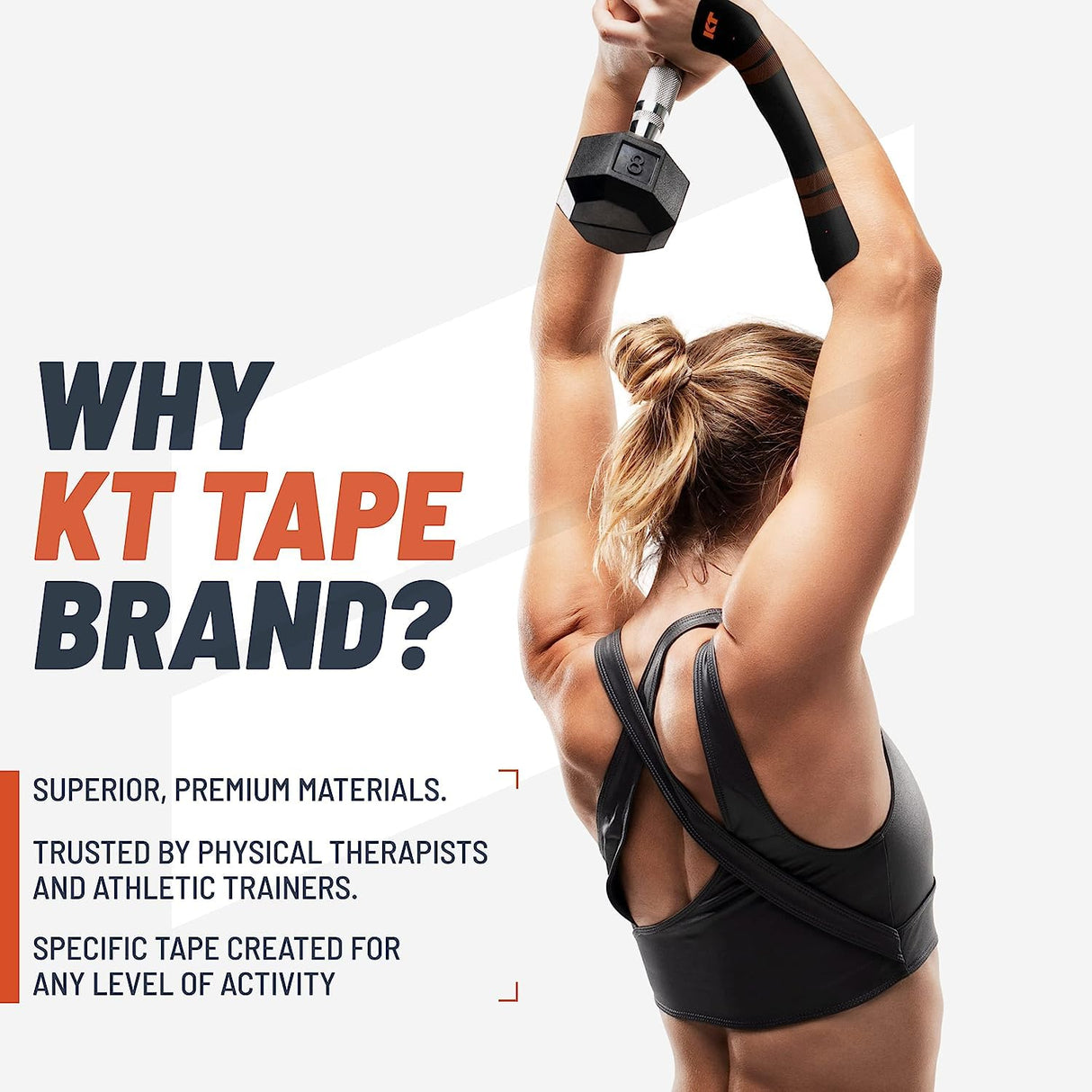 KT Tape, Sports Med, PRO 150 Strip 10", Precut, Stealth Beige
