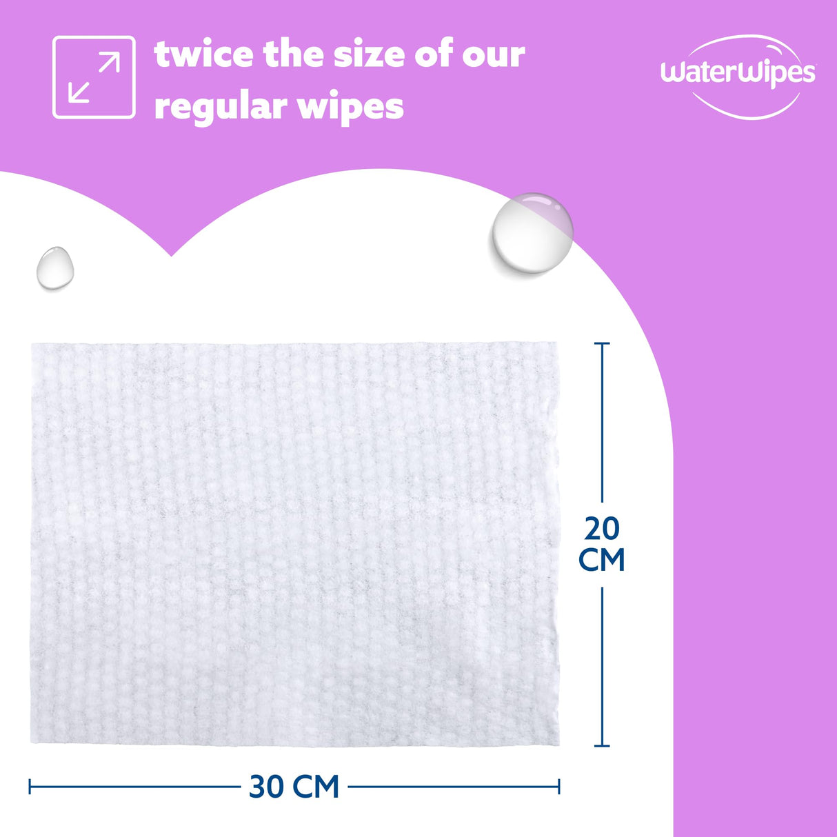 WaterWipes Adult Care Wipes, Extra-large 99.9% Water Based Wipes, Unscented & Hypoallergenic for Sensitive Skin, 180 Count (6 Packs)