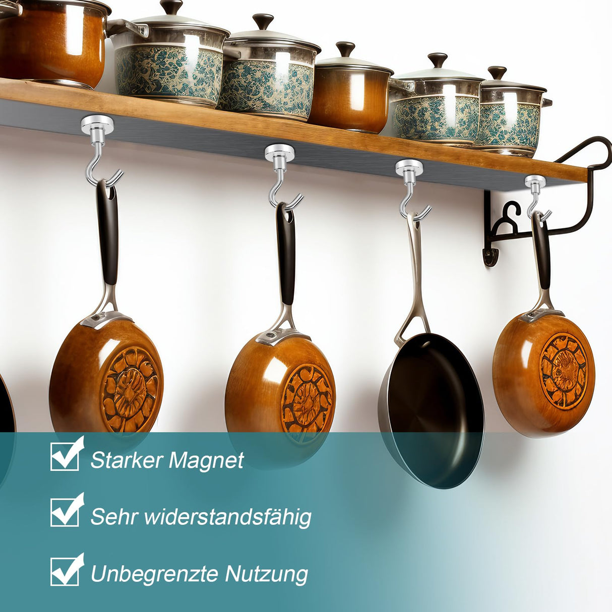 MAGXCENE 60 Pack Magnetic Hooks Heavy Duty, 25 lbs Strong Earth Magnet Hooks for Hanging, Cruise, Refrigerator, Extra Strong Neodymium Magnets with Hooks for Grill Kitchen Tool Storage