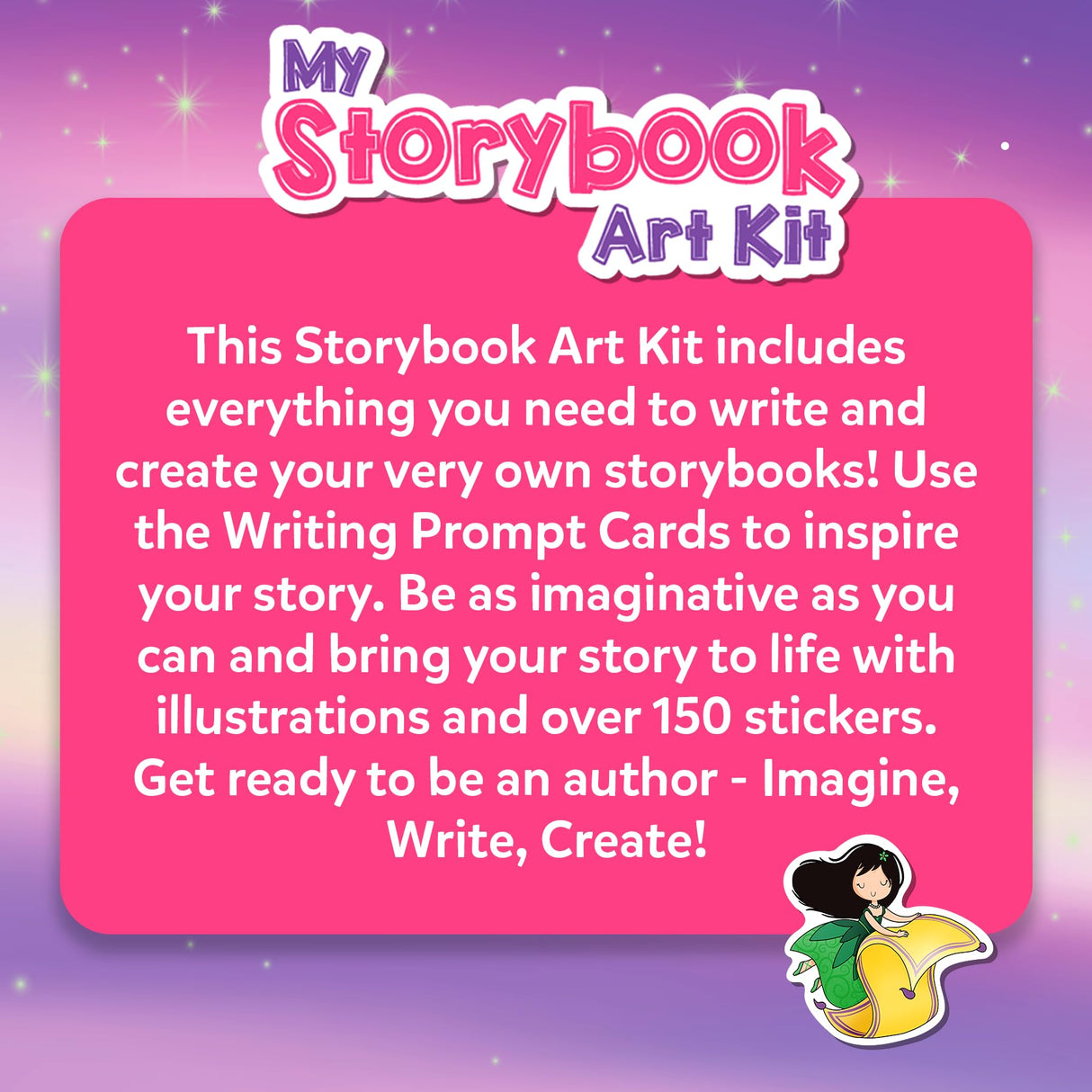 Skillmatics Storybook Art Kit - Create Fairytale Stories, DIY Craft & Writing Kit with 300+ Stickers, Scrapbooking & Journal Activity, Christmas Gifts for Kids Ages 5, 6, 7, 8, 9, 10