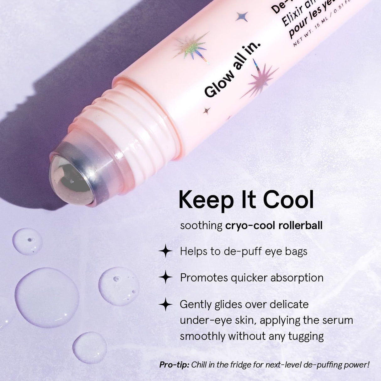 grace & stella Award Winning Under Eye Brightener Roller - Airplane Travel Essentials - Retinol & Caffeine Eye Serum for Puffiness, Dark Circles, Wrinkles - Vegan Skincare (15ml / 0.51floz)
