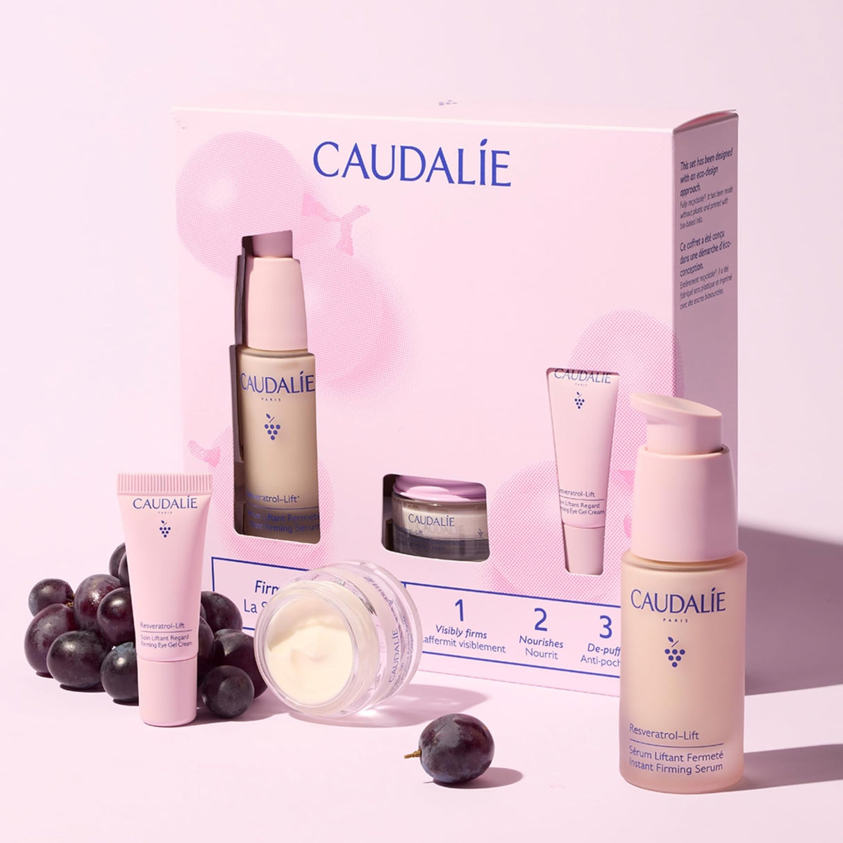 Caudalie Resveratrol-Lift Lift & Firm Essentials Skin Care Set with Full-Size Resveratrol-Lift Serum + 2 Free Travel-Size Products ($125 Value)