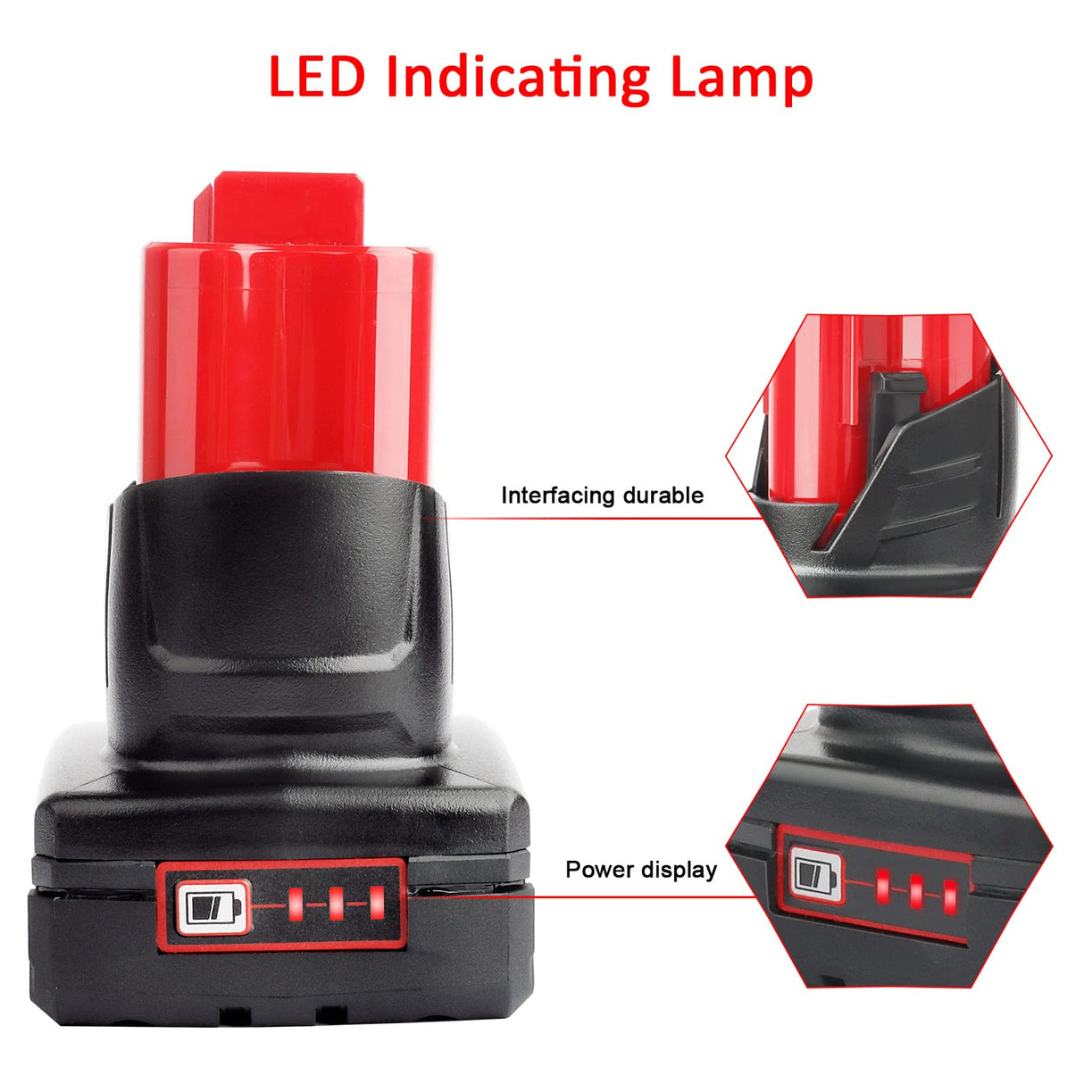 waitley 2 Pack 12V 6A Replacement Battery Compatible with Milwaukee 12V Power Tools (Not Made in Milwaukee)