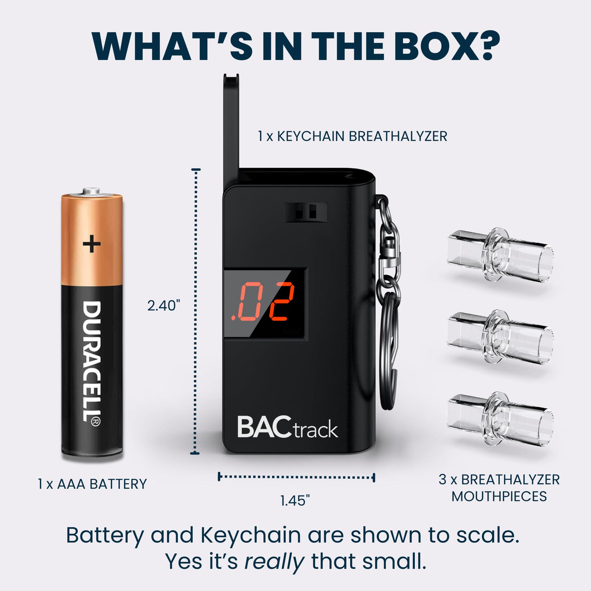 BACtrack Keychain Breathalyzer (Black) | Ultra-Portable Pocket Keyring Alcohol Tester for Personal Use