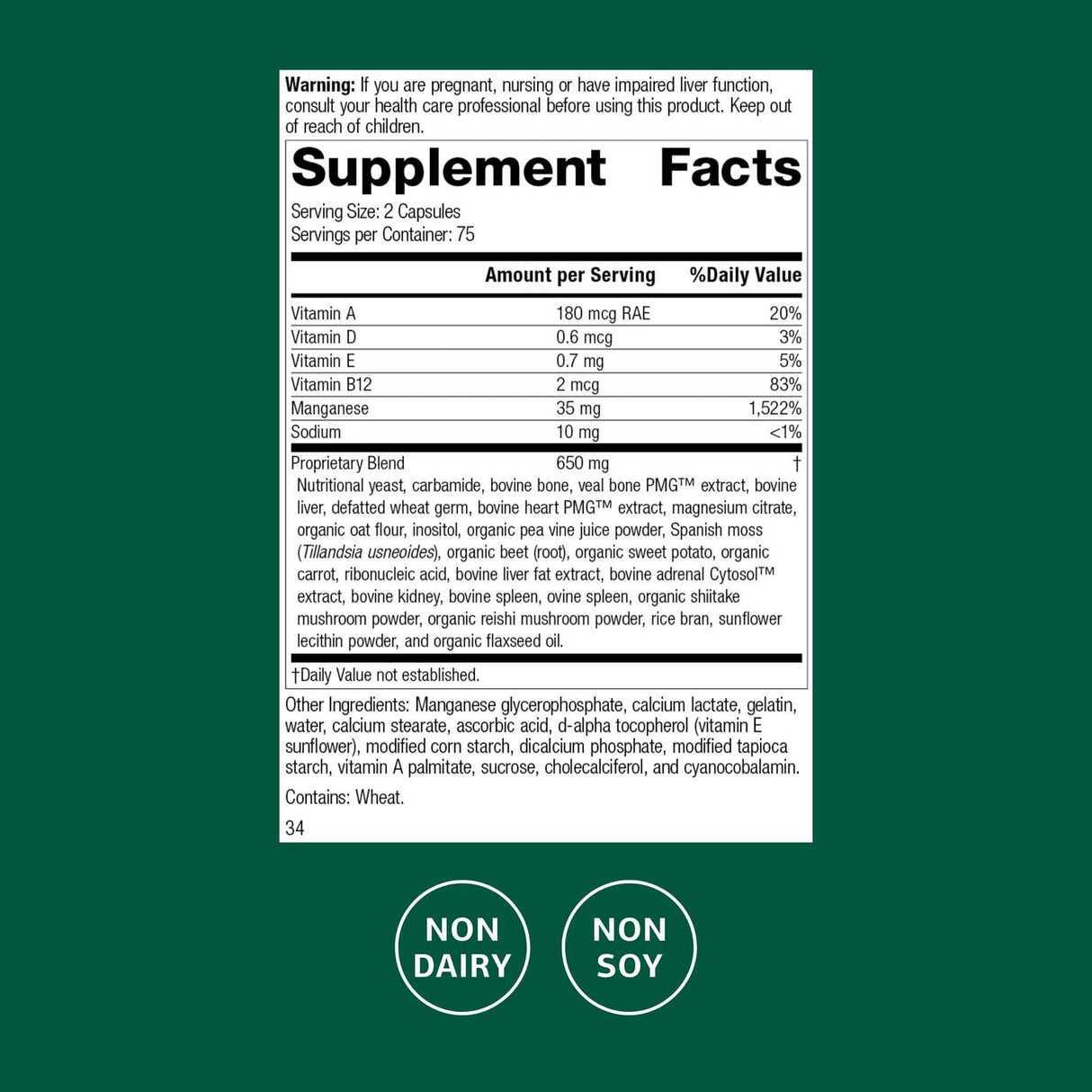 Standard Process Ligaplex II - Joint & Bone Support - Manganese Supplement with Vitamin B12, A & D - Skeletal System & Joint Support Supplement - 150 Capsules