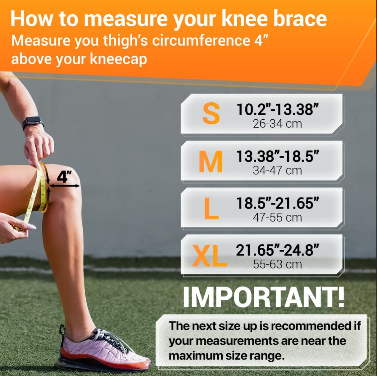 DR. BRACE ELITE Knee Brace with Side Stabilizers & Patella Gel Pads for Maximum Knee Pain Support and fast recovery for men and women-Please Check How To Size Video (X-Large, Mars)